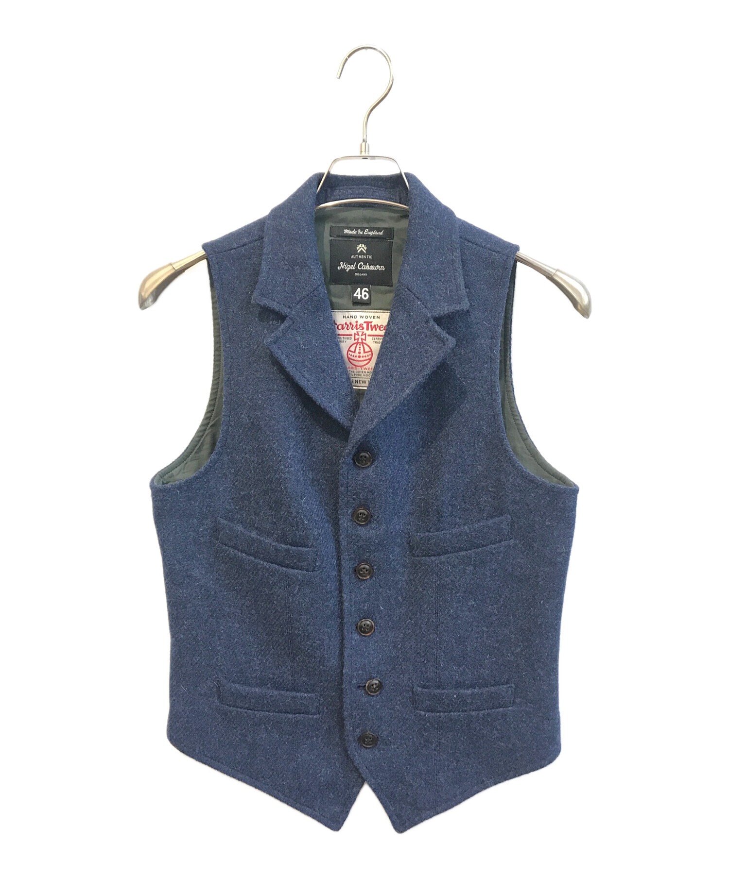 【美品/M】ナイジェルケーボン × ハリスツイード　マロリーベスト　ネイビー MALLORY VEST - HARRIS TWEED / マロリーベスト - ハリスツイード