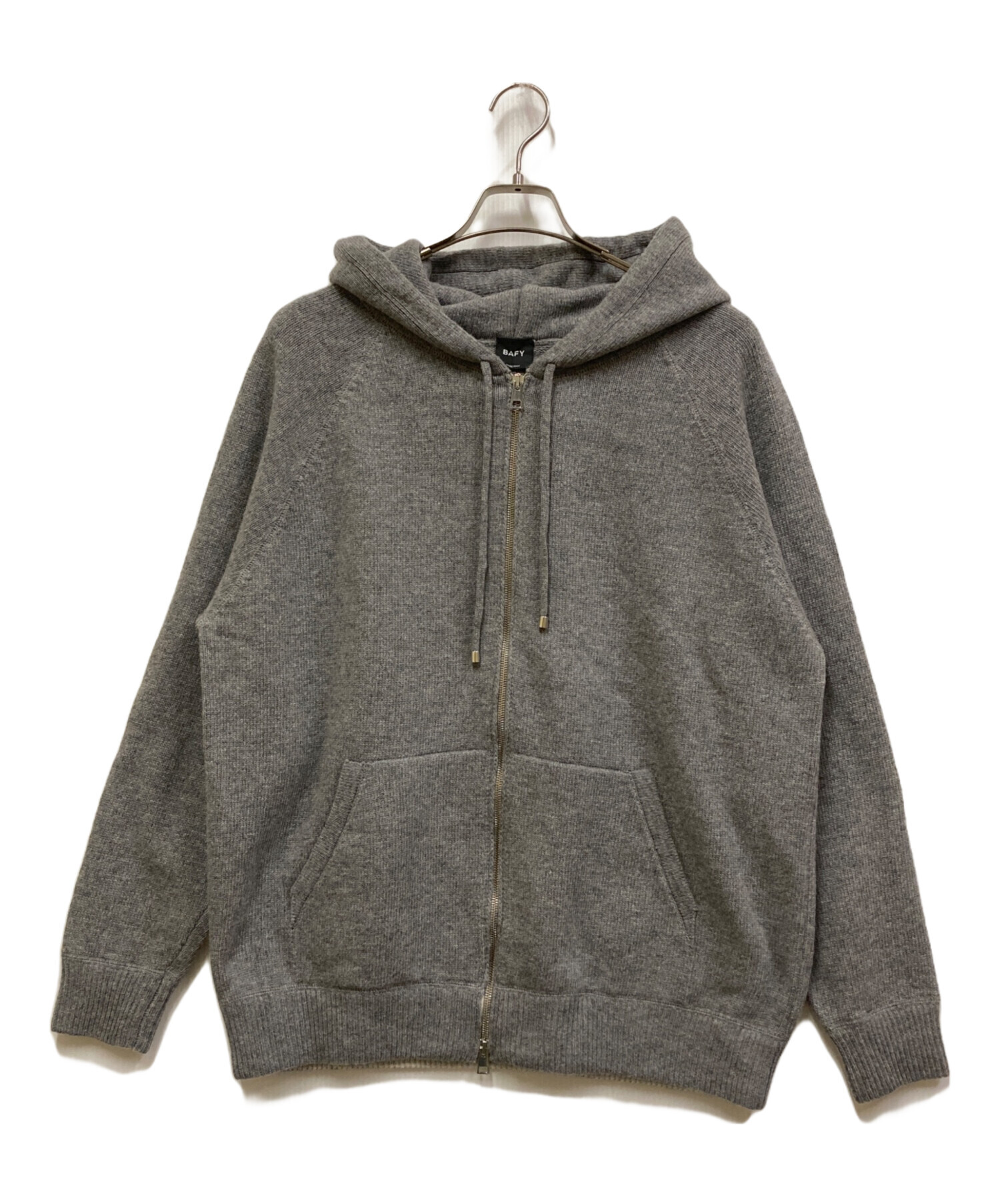 BAFY バフィー ウール プルオーバー ニット パーカー 52 グレー 中古・古着通販】BAFY (バフィー) ウールニットパーカー グレー サイズ