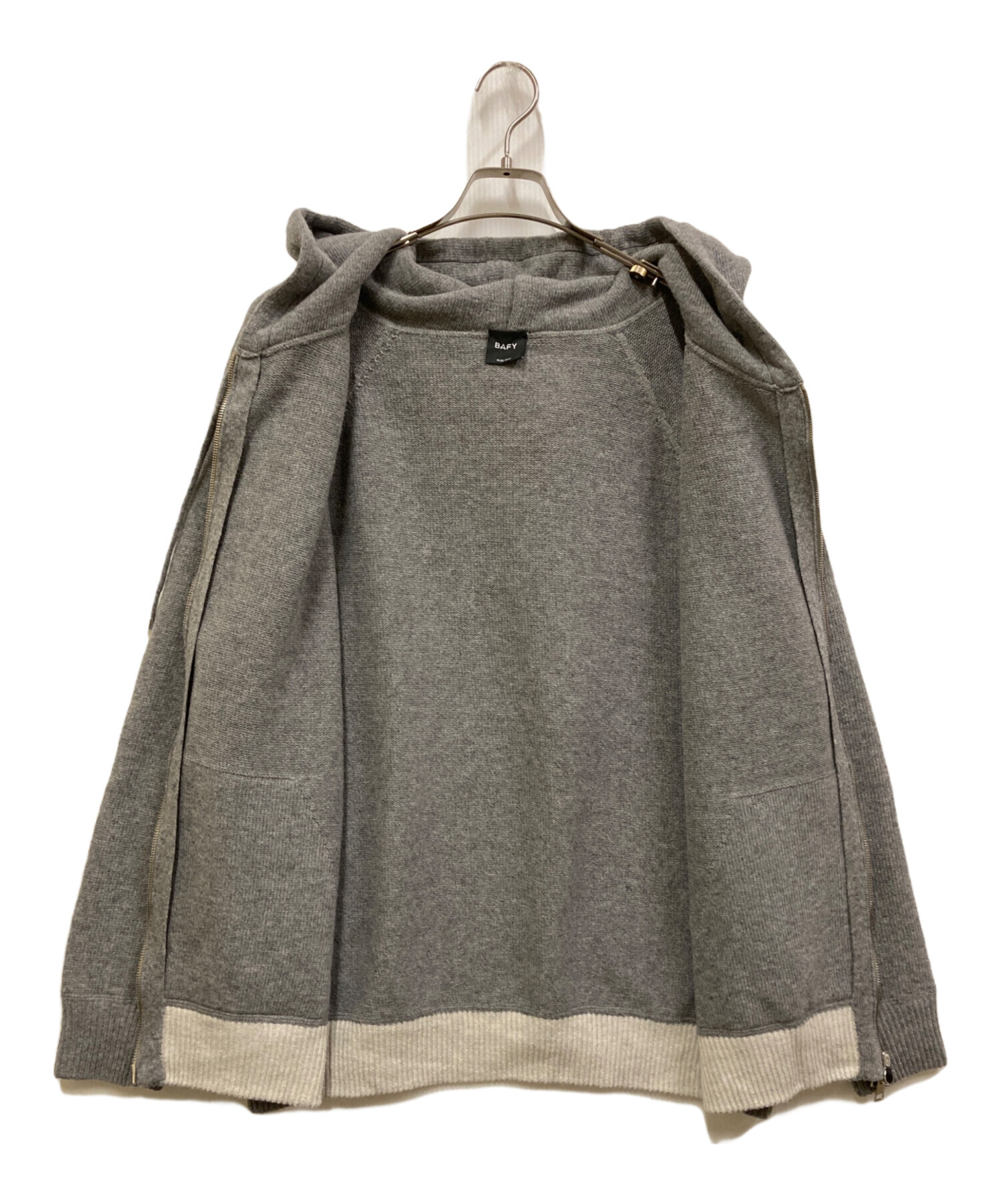 中古・古着通販】BAFY (バフィー) ウールニットパーカー グレー サイズ