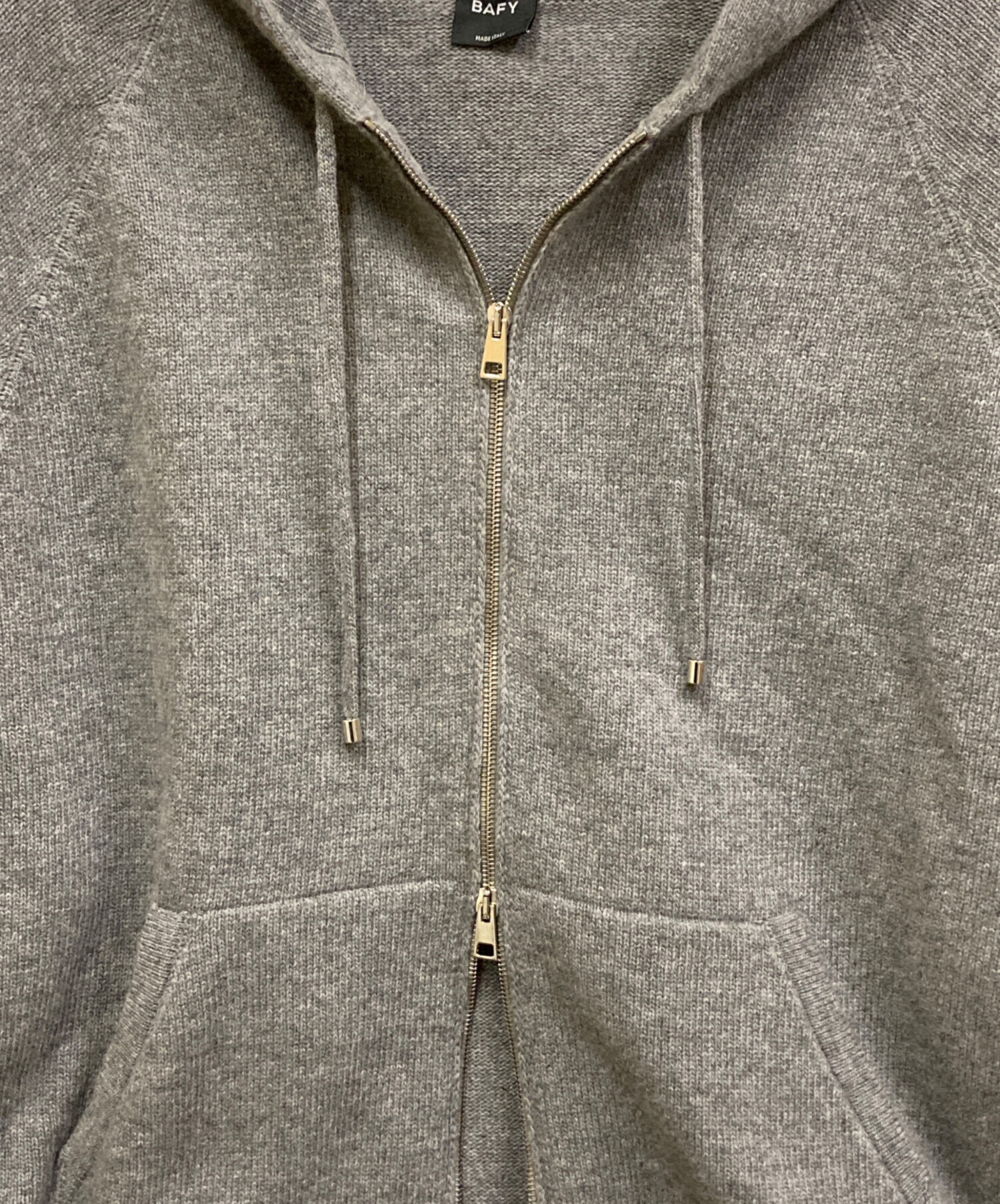 中古・古着通販】BAFY (バフィー) ウールニットパーカー グレー サイズ