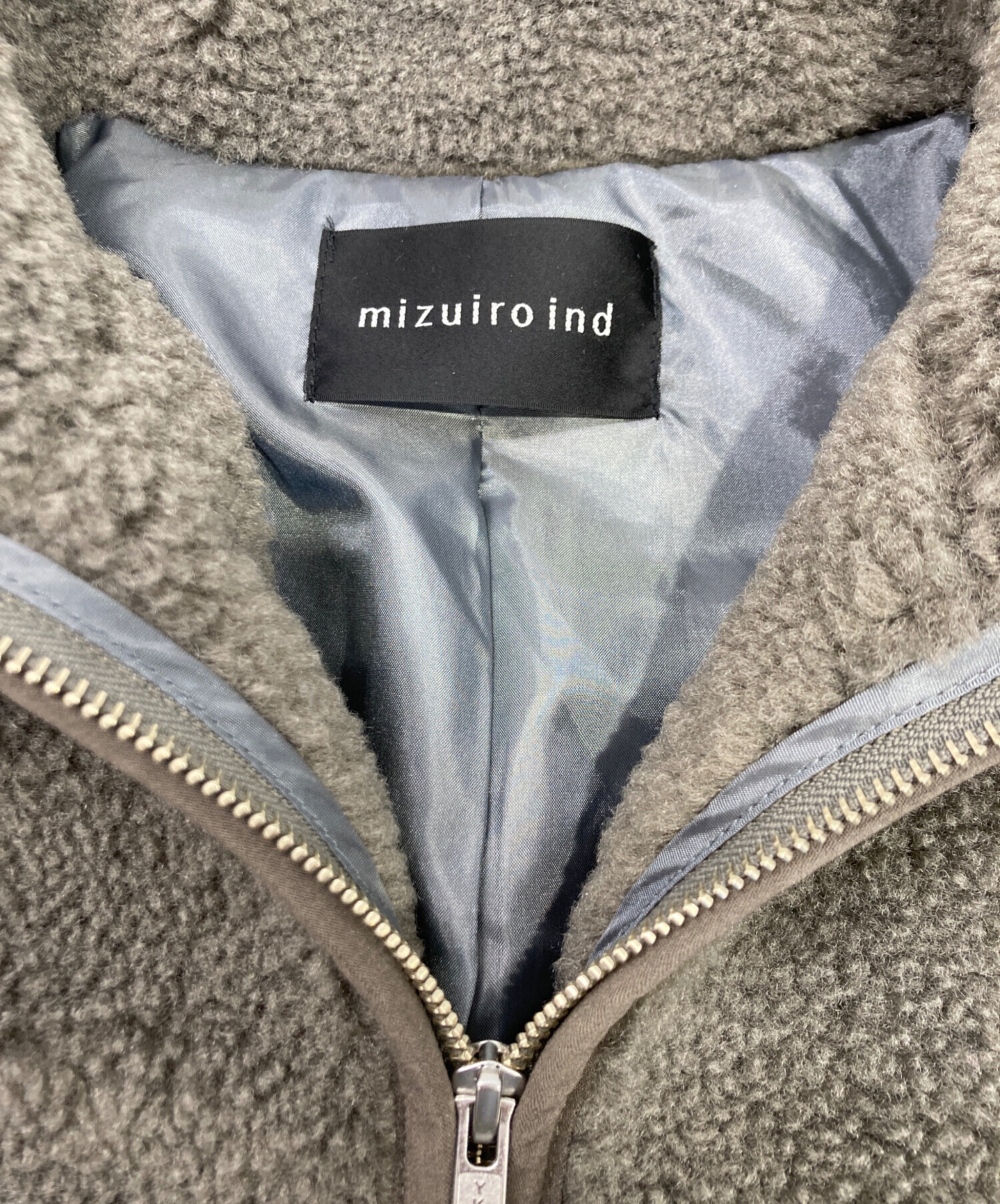 中古・古着通販】mizuiro-ind (ミズイロインド) ボアブルゾン グレー 