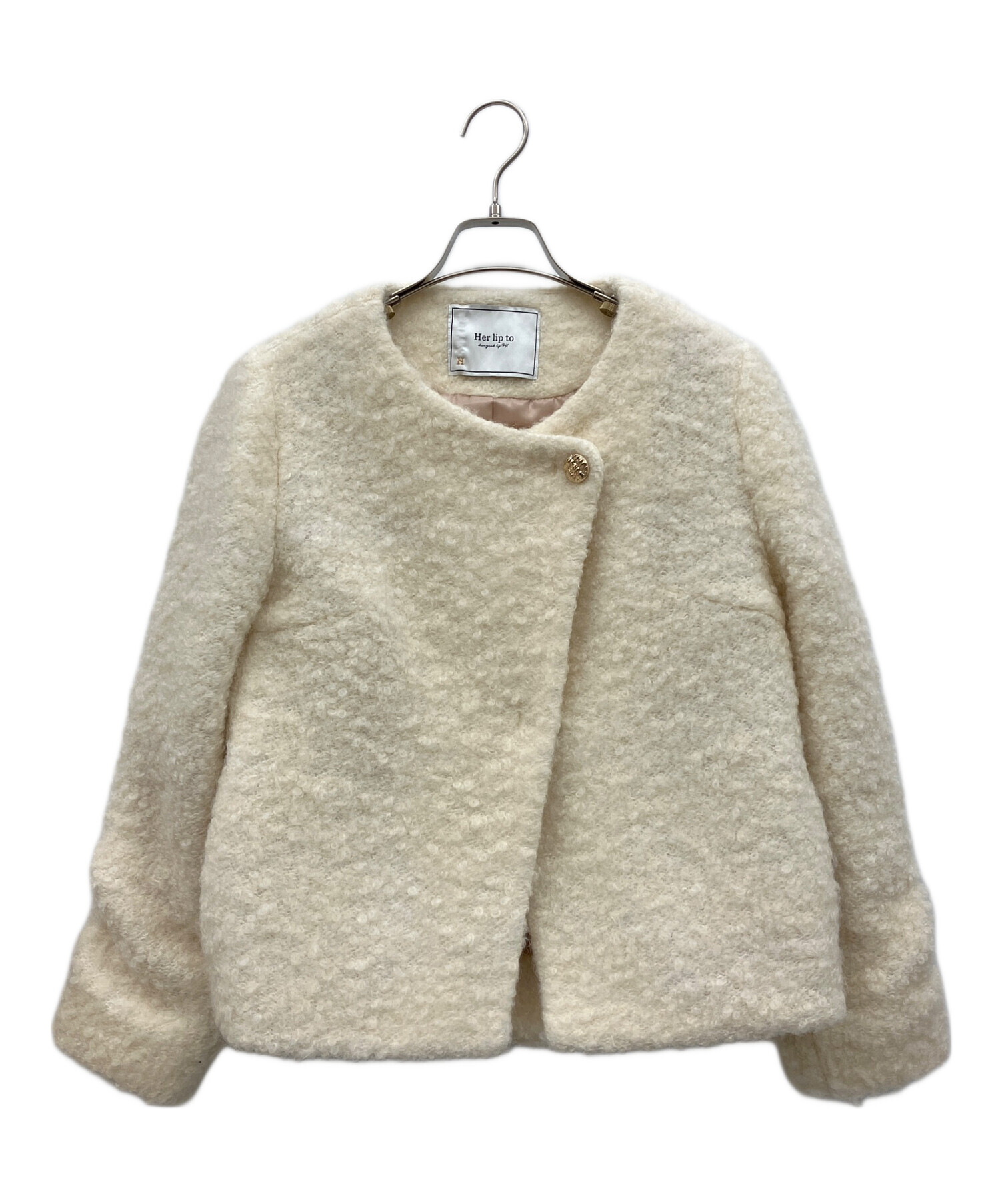 中古・古着通販】HER LIP TO (ハーリップトゥ) コート ホワイト サイズ