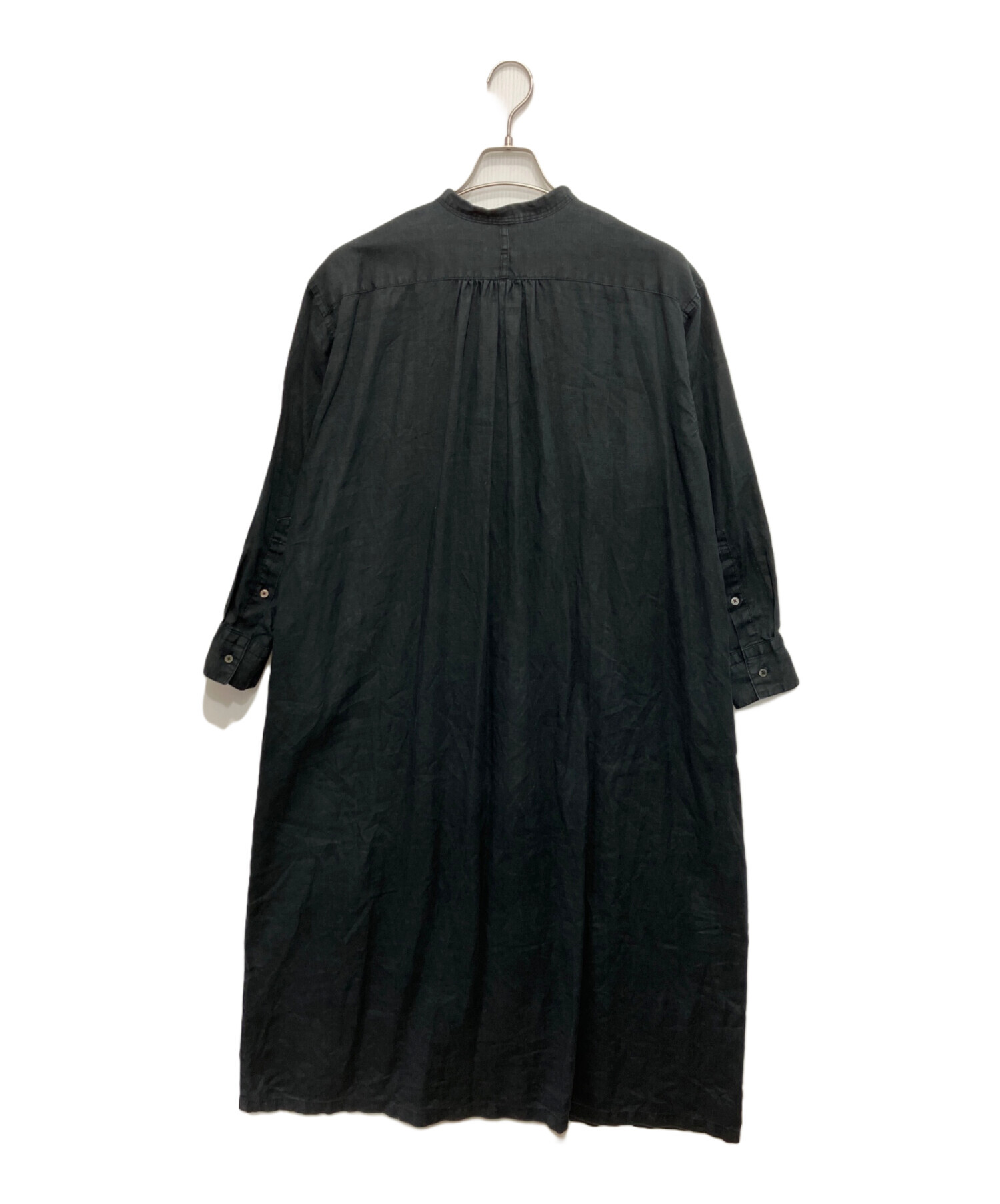 中古・古着通販】KAGURE (カグレ) リネンシャツワンピース ブラック