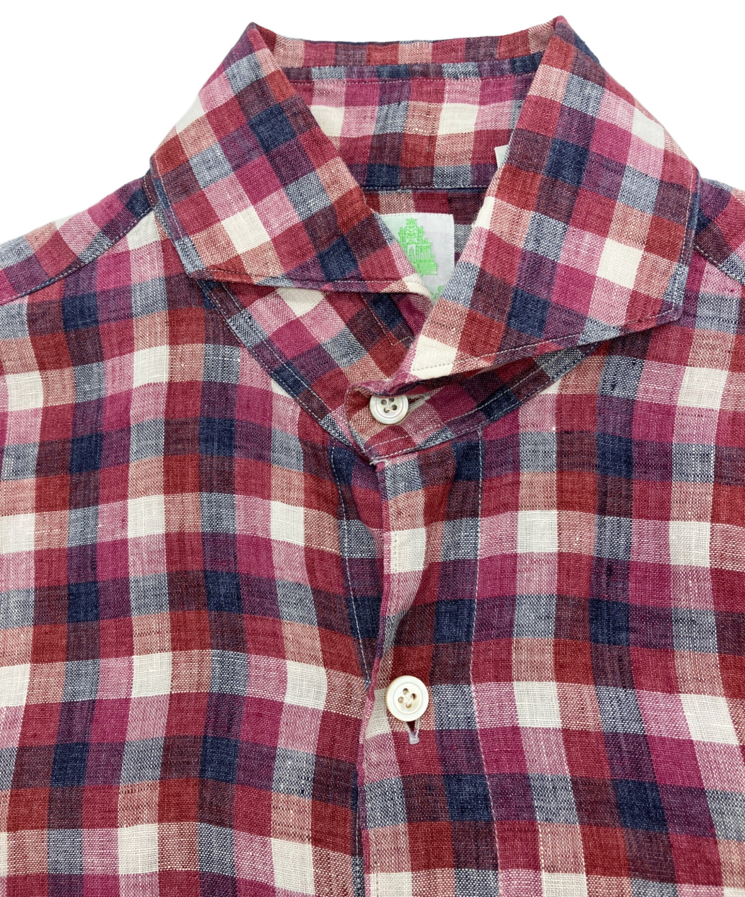 中古・古着通販】Finamore (フィナモレ) リネンシャツ レッド サイズ:S