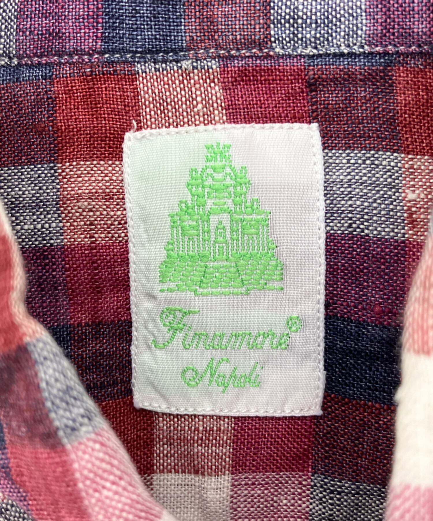 美品 Finamore M イタリア製 定価¥45,000程 中古・古着通販】Finamore (フィナモレ) リネンシャツ レッド サイズ:S