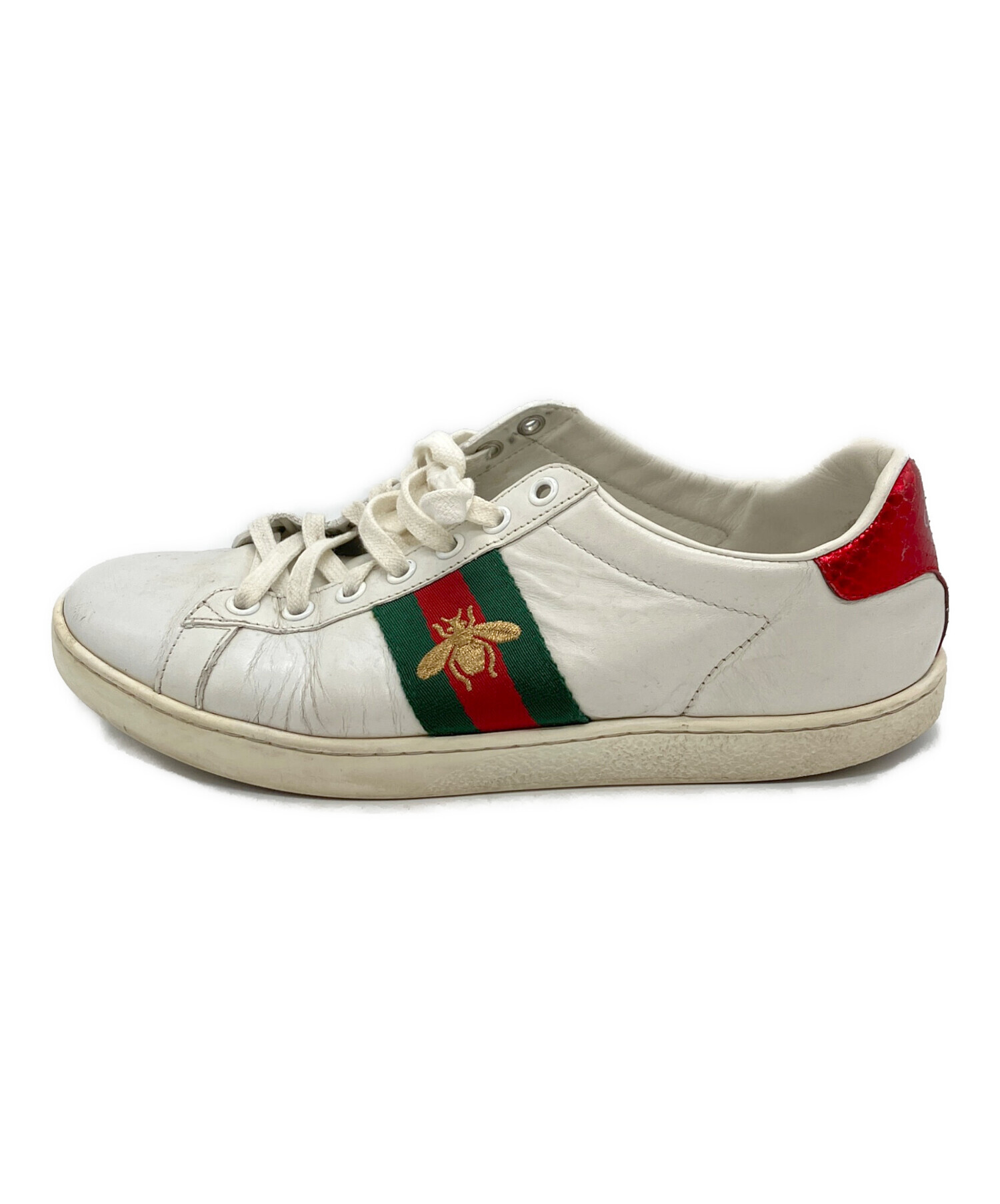 中古・古着通販】GUCCI (グッチ) エンブロイダリースニーカー ホワイト 