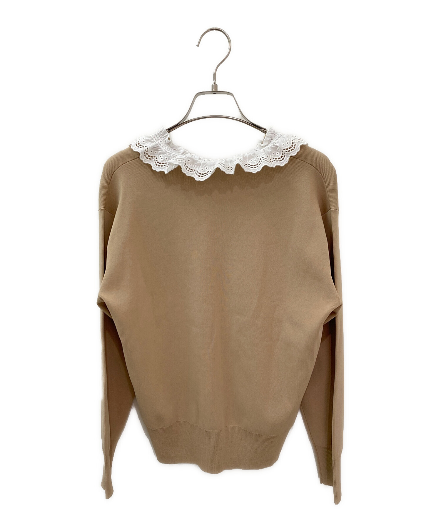 UNITED ARROWS ユナイテッドアローズ スカラップレースフリルニット 中古・古着通販】UNITED ARROWS (ユナイテッドアローズ) スカラップ