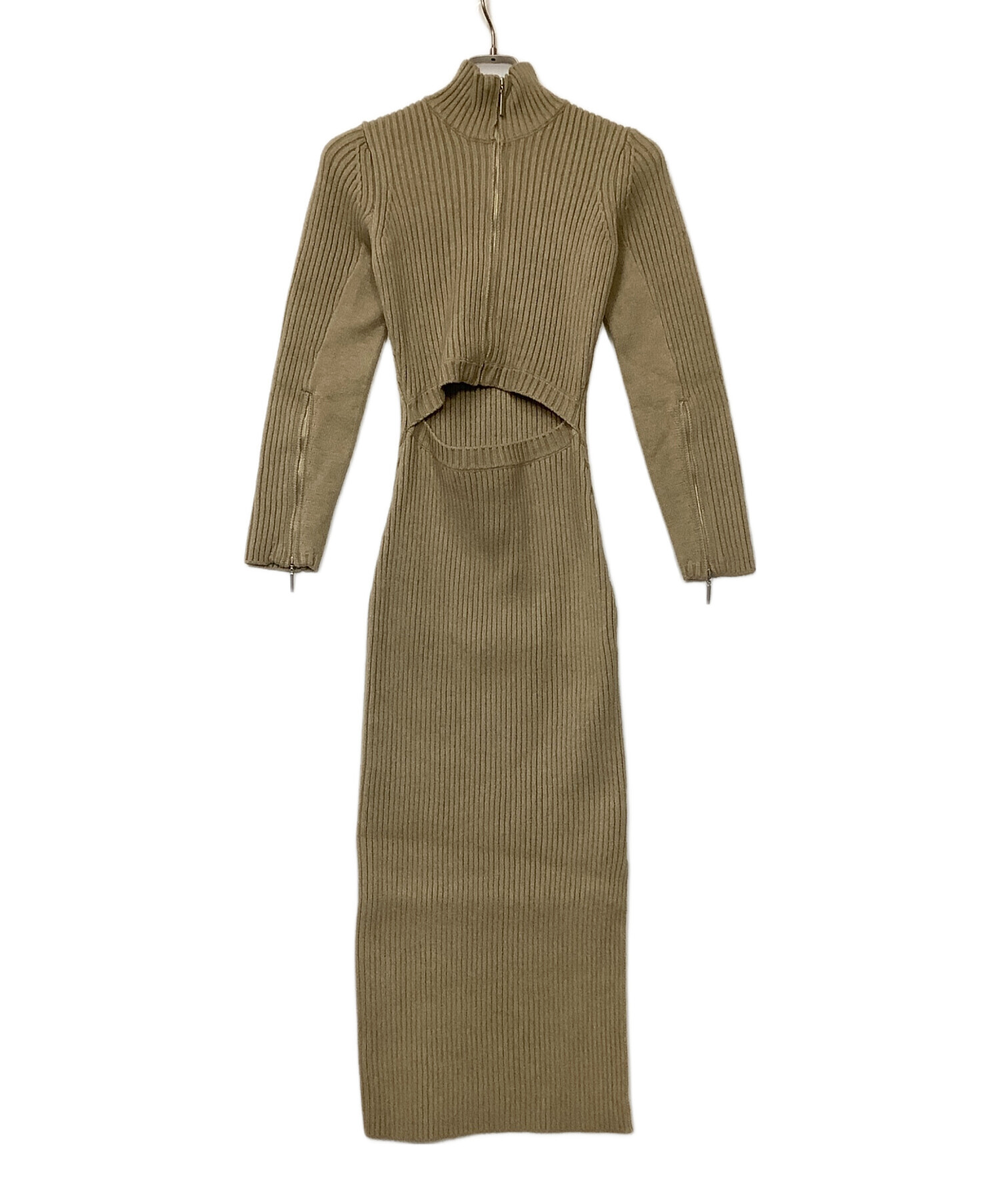 中古・古着通販】ROSARYMOON (ロザリームーン) Front Zip Knit Dress