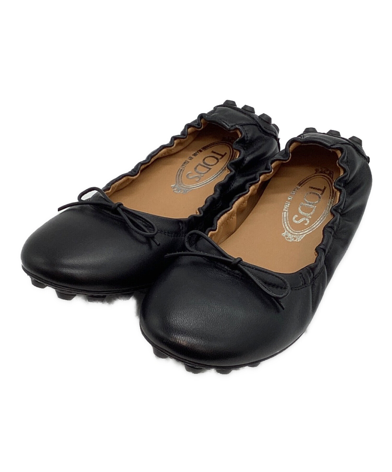 TOD'S トッズ フラット バレエシューズ　35 中古・古着通販】TOD'S (トッズ) バレエシューズ ブラック サイズ:35