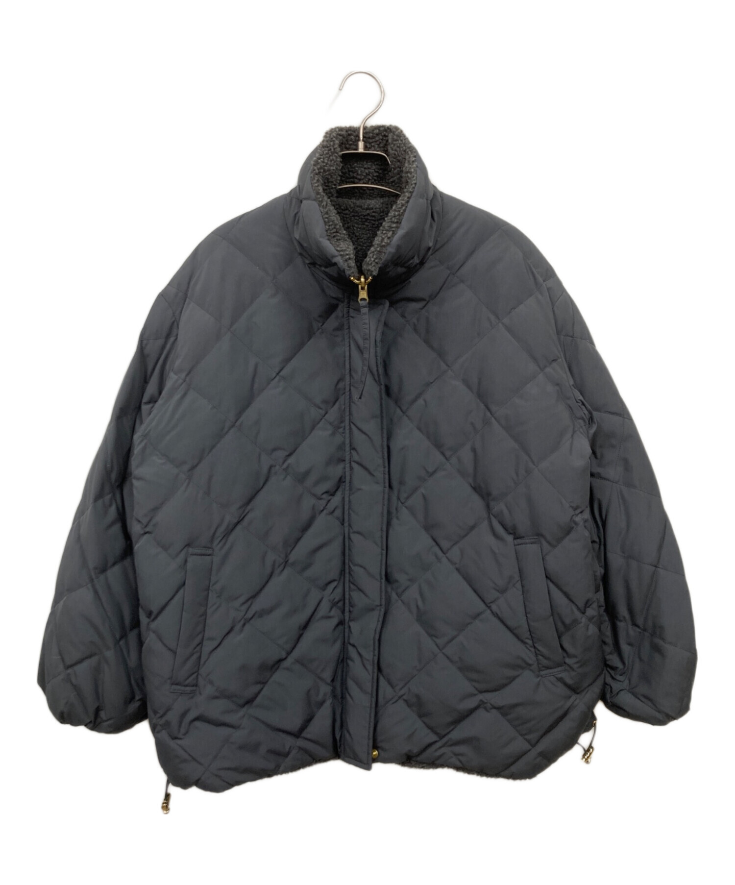 クリーニング済 TAION×UNFILO リバーシブルボアダウン グレー L TAION×UNFILO】リバーシブルボアダウン（ダウンジャケット/コート