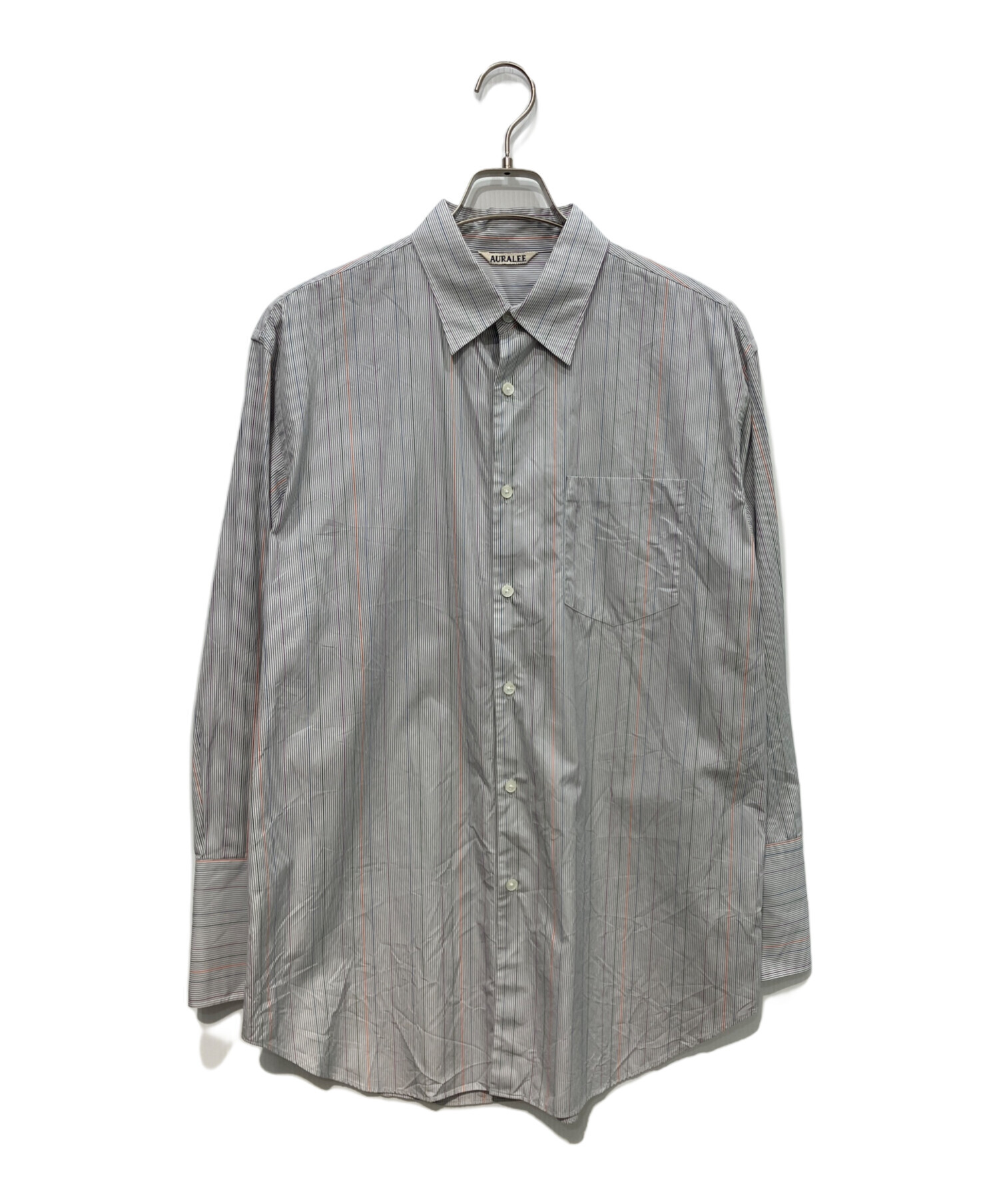 中古・古着通販】AURALEE (オーラリー) FINX STRIPE SHIRT グレー