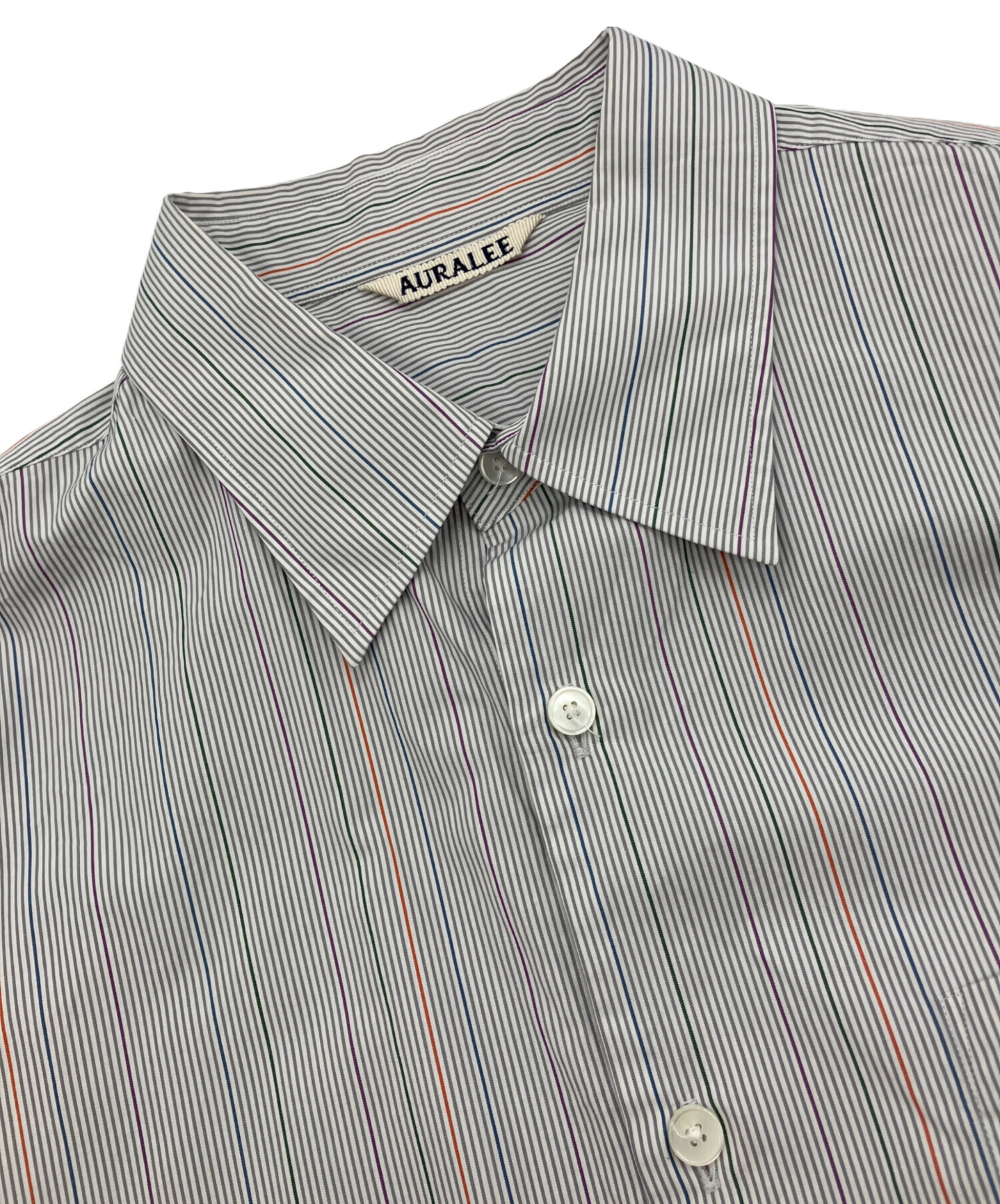 中古・古着通販】AURALEE (オーラリー) FINX STRIPE SHIRT グレー