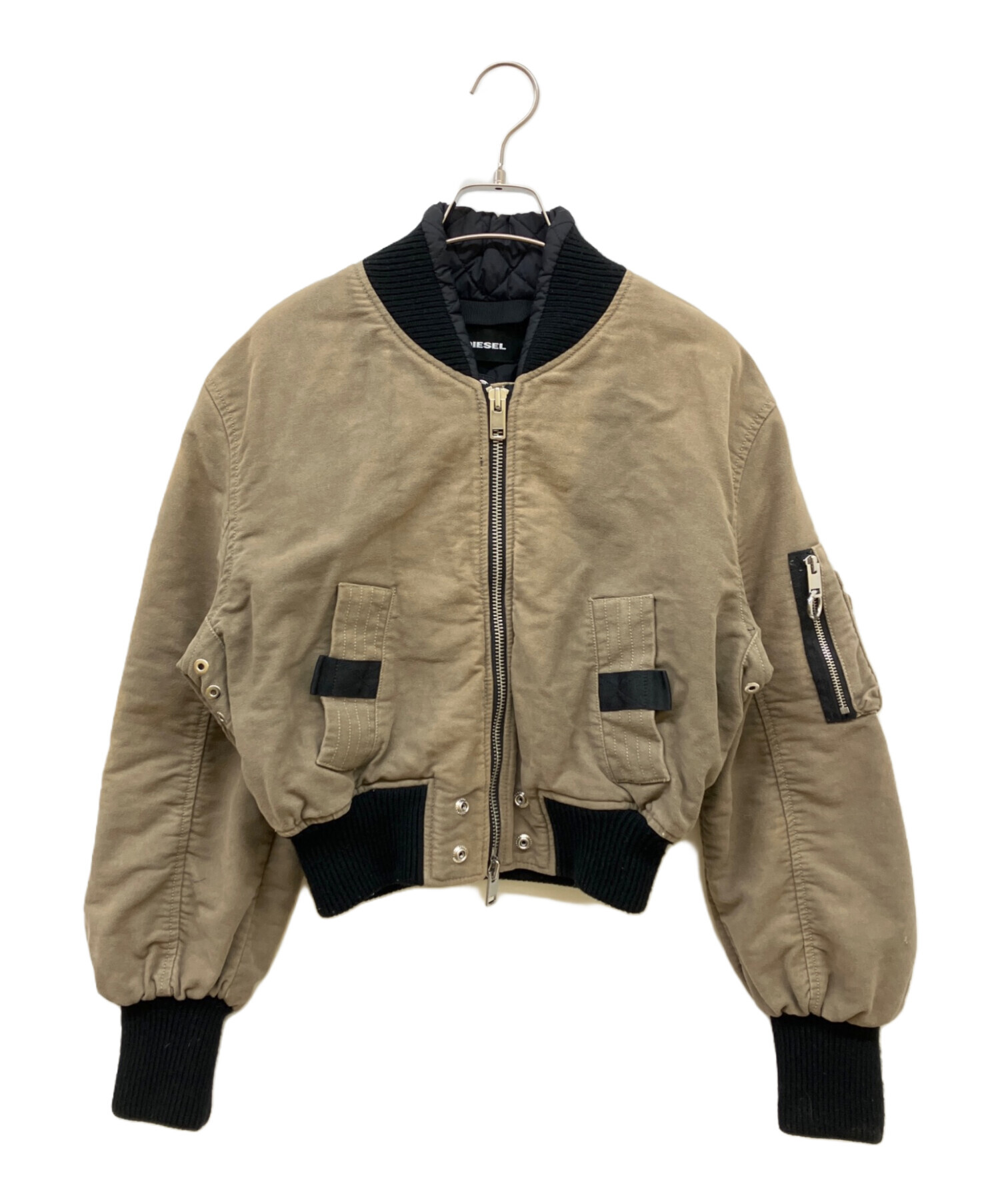 中古・古着通販】DIESEL (ディーゼル) zip design crop blouson カーキ