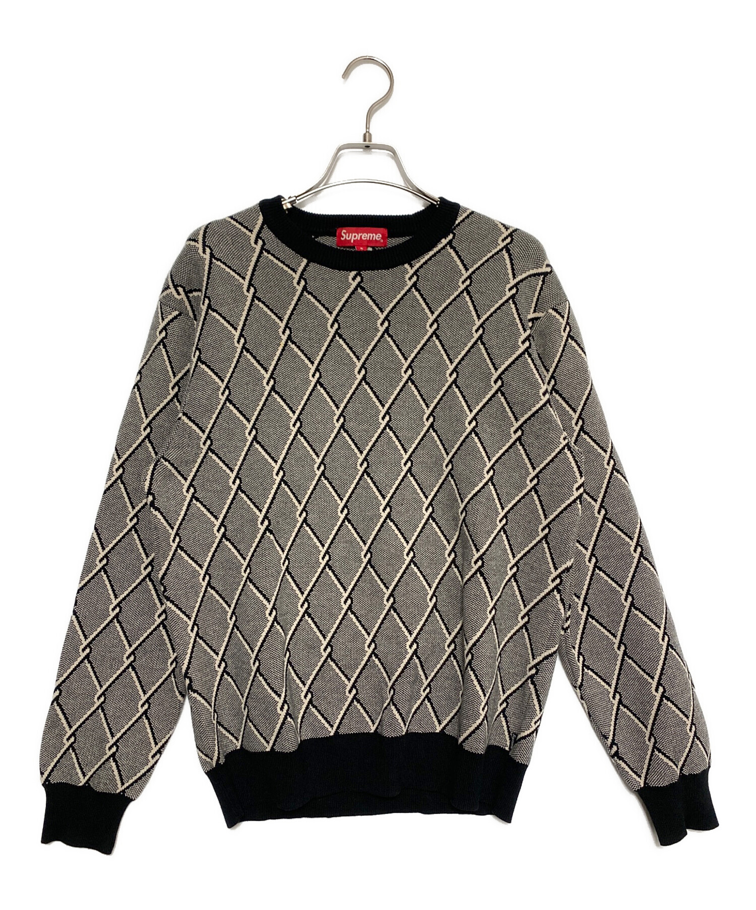 中古・古着通販】SUPREME (シュプリーム) chain link sweater グレー