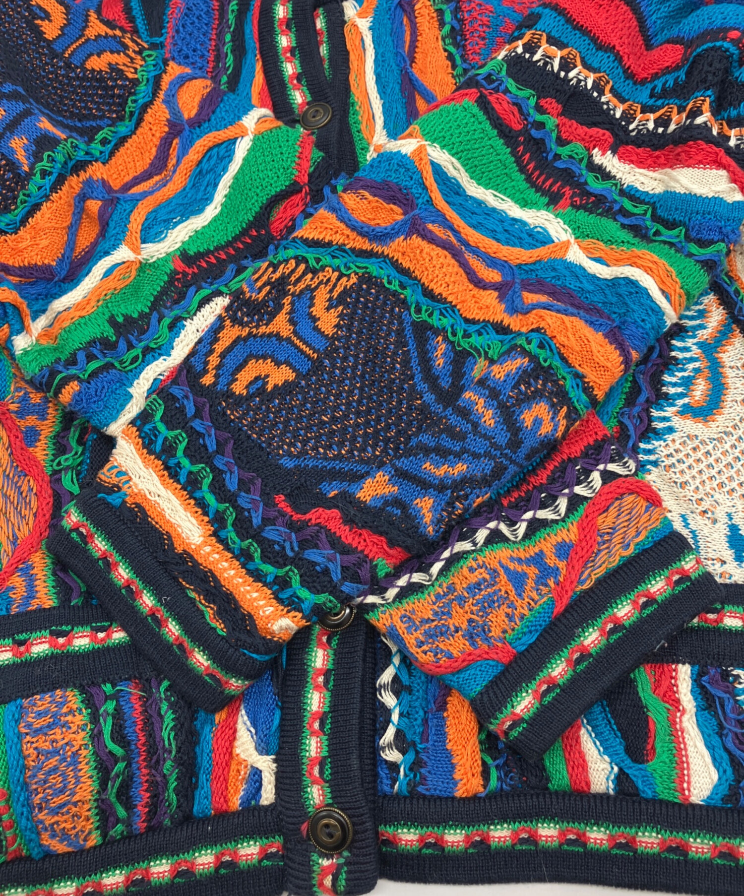 中古・古着通販】COOGI (クージー) 3Dニットカーディガン マルチカラー