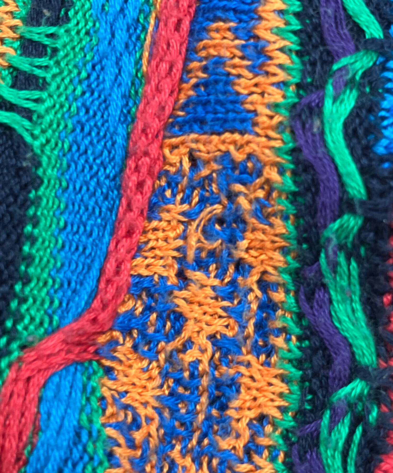 【美品】COOGI / 立体3D編み/総柄/カーディガン 中古・古着通販】COOGI (クージー) 3Dニットカーディガン マルチカラー
