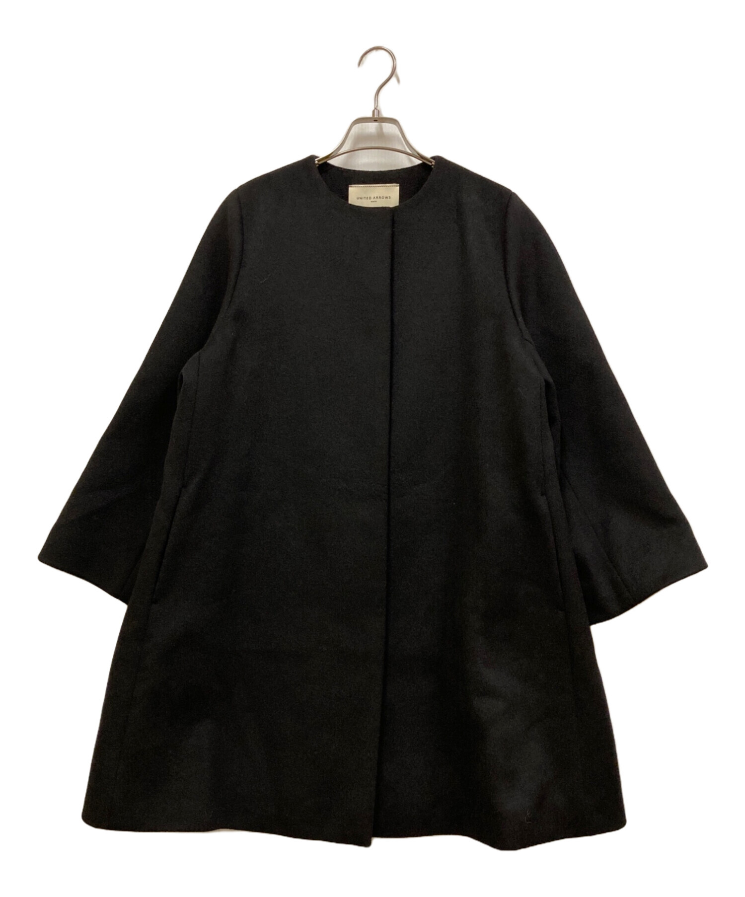 ユナイテッドアローズ Aライン ノーカラー ミドルコート Aライン ミドルコート