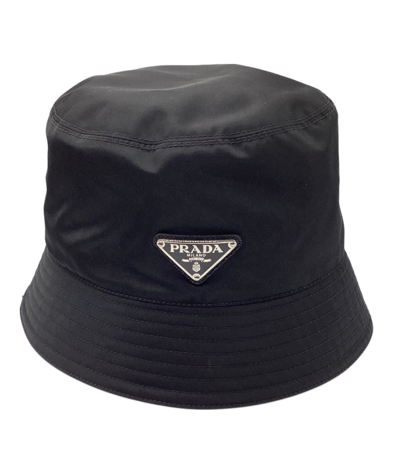 PRADA プラダ ブラック バケットハット ヴィンテージ加工　メンズLサイズ 中古・古着通販】PRADA (プラダ) Re-nylon バケットハット ブラック