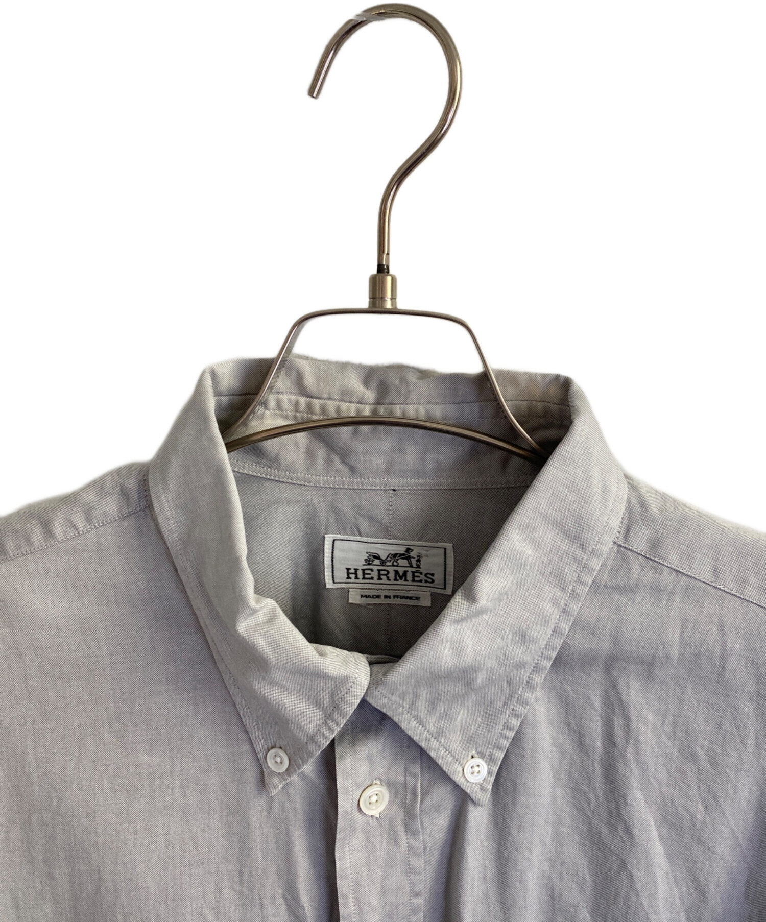 中古・古着通販】HERMES (エルメス) セリエボタン長袖シャツ グレー