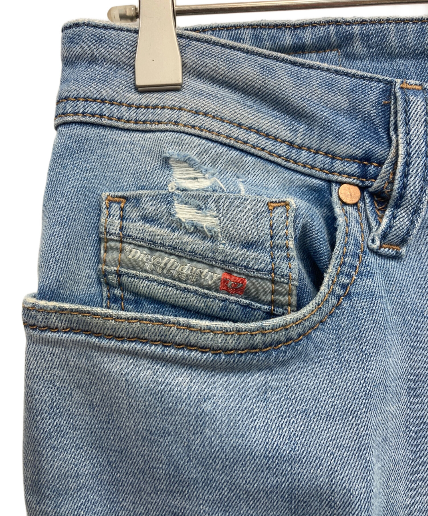 中古・古着通販】DIESEL (ディーゼル) DEEPZIPダメージ加工デニム