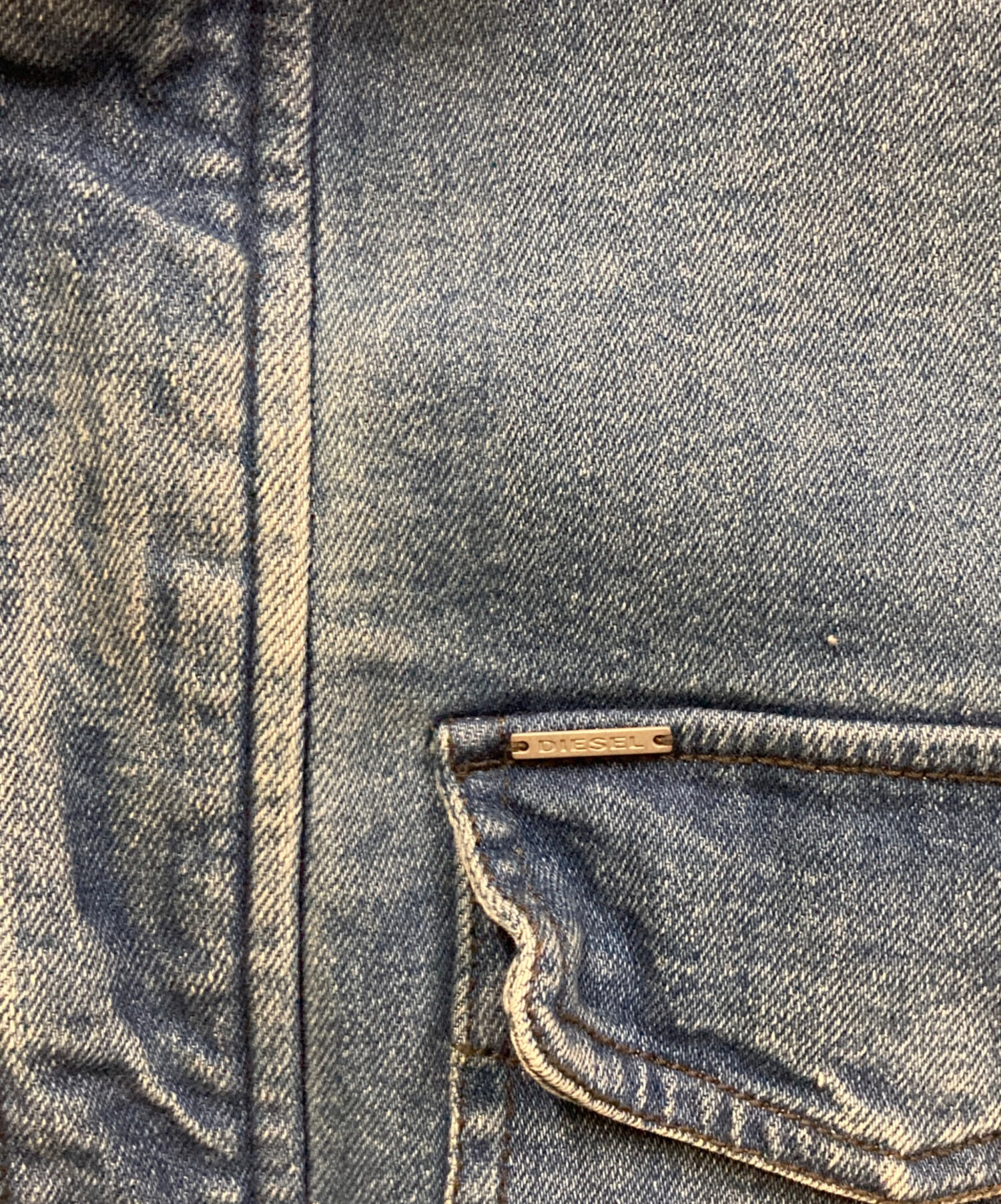 中古・古着通販】DIESEL (ディーゼル) ダメージ加工ジップデニムシャツ