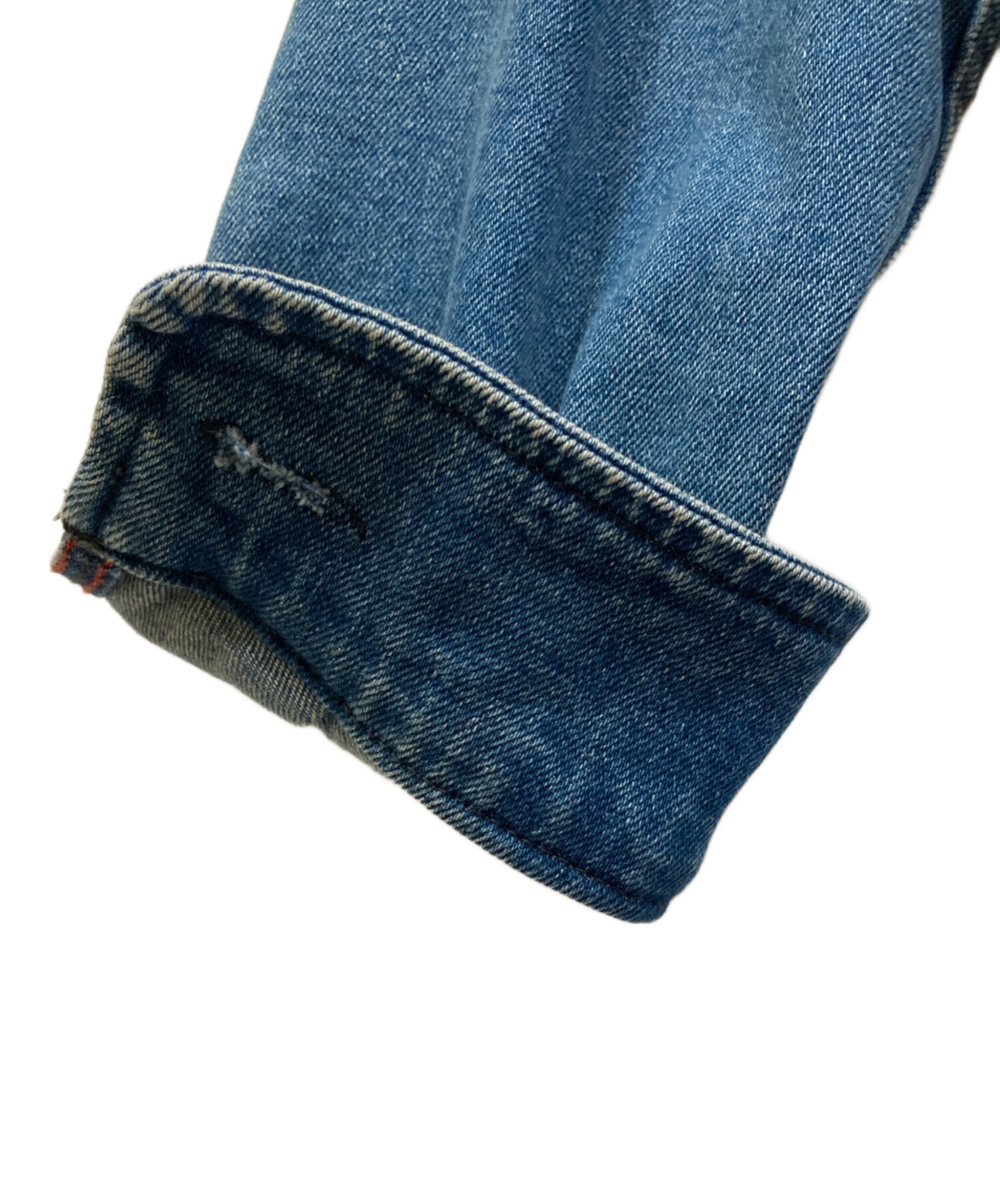 中古・古着通販】DIESEL (ディーゼル) ダメージ加工ジップデニムシャツ