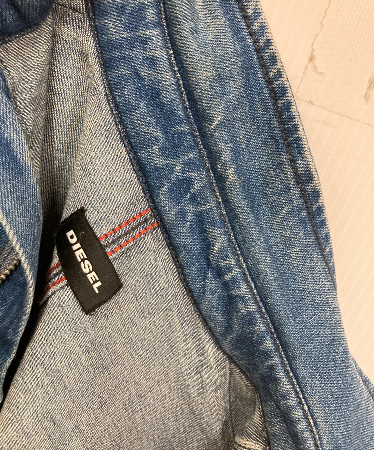 中古・古着通販】DIESEL (ディーゼル) ダメージ加工ジップデニムシャツ
