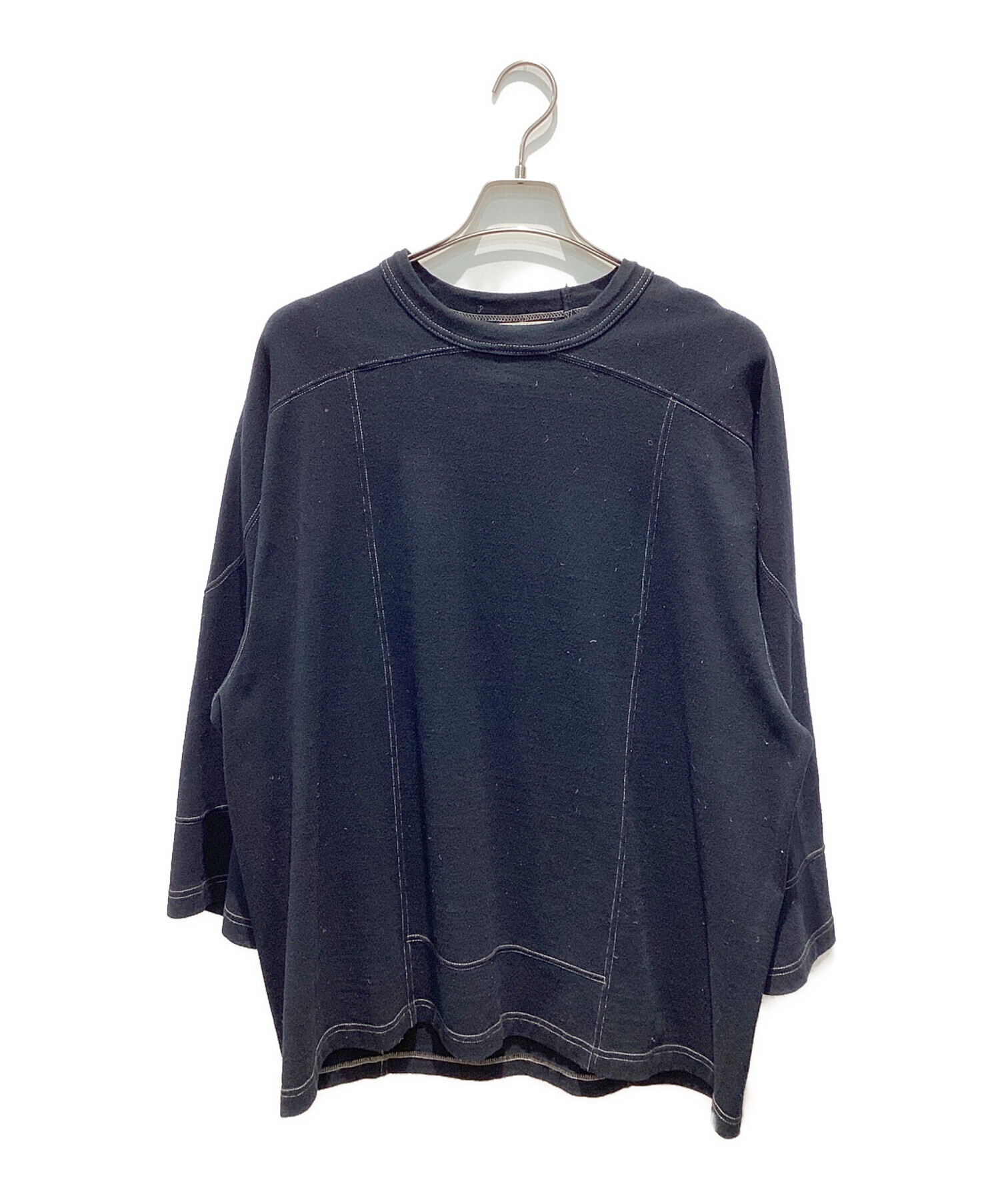 blurhms ブラームス カジュアルシャツ M 紺 【古着】【中古】【送料無料】 中古・古着通販】blurhms (ブラームス) Co/Silk Nep Hockey Shirt