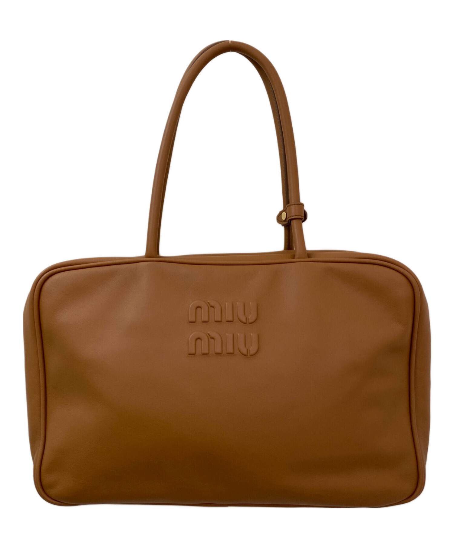 中古・古着通販】MIU MIU (ミュウミュウ) レザー ボー バッグ ブラウン