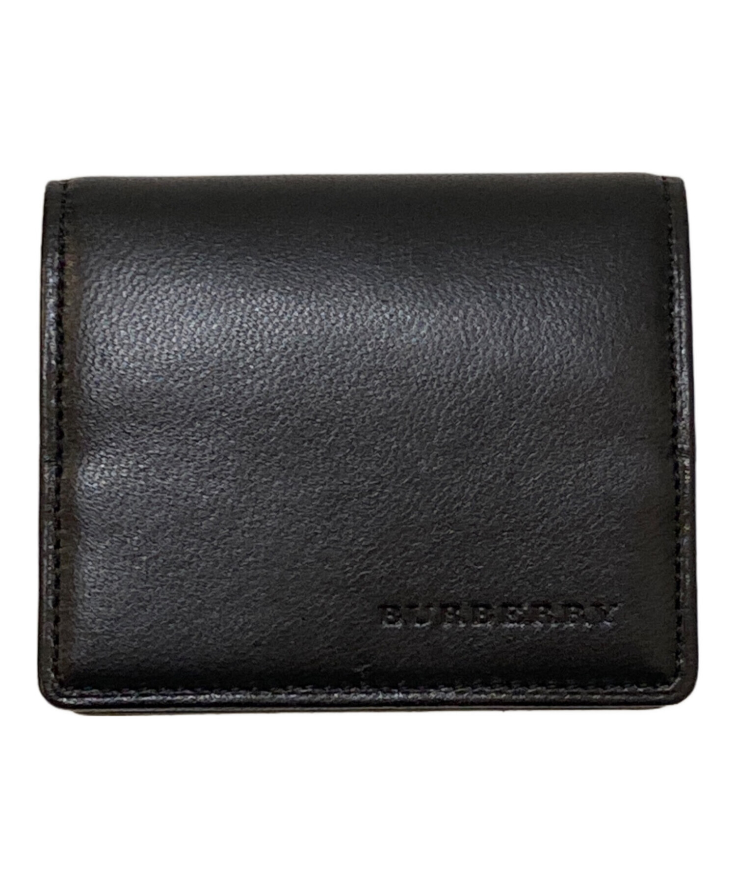 中古・古着通販】BURBERRY (バーバリー) レザーコインケース ブラック