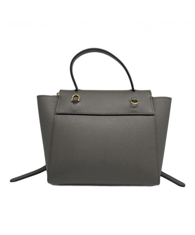 セリーヌ CELINE ハンドバッグ ベルトバッグ 2way ナノ グレー CELINE ベルトバッグ ナノ ハンドバッグ グレー ゴールド グレインド