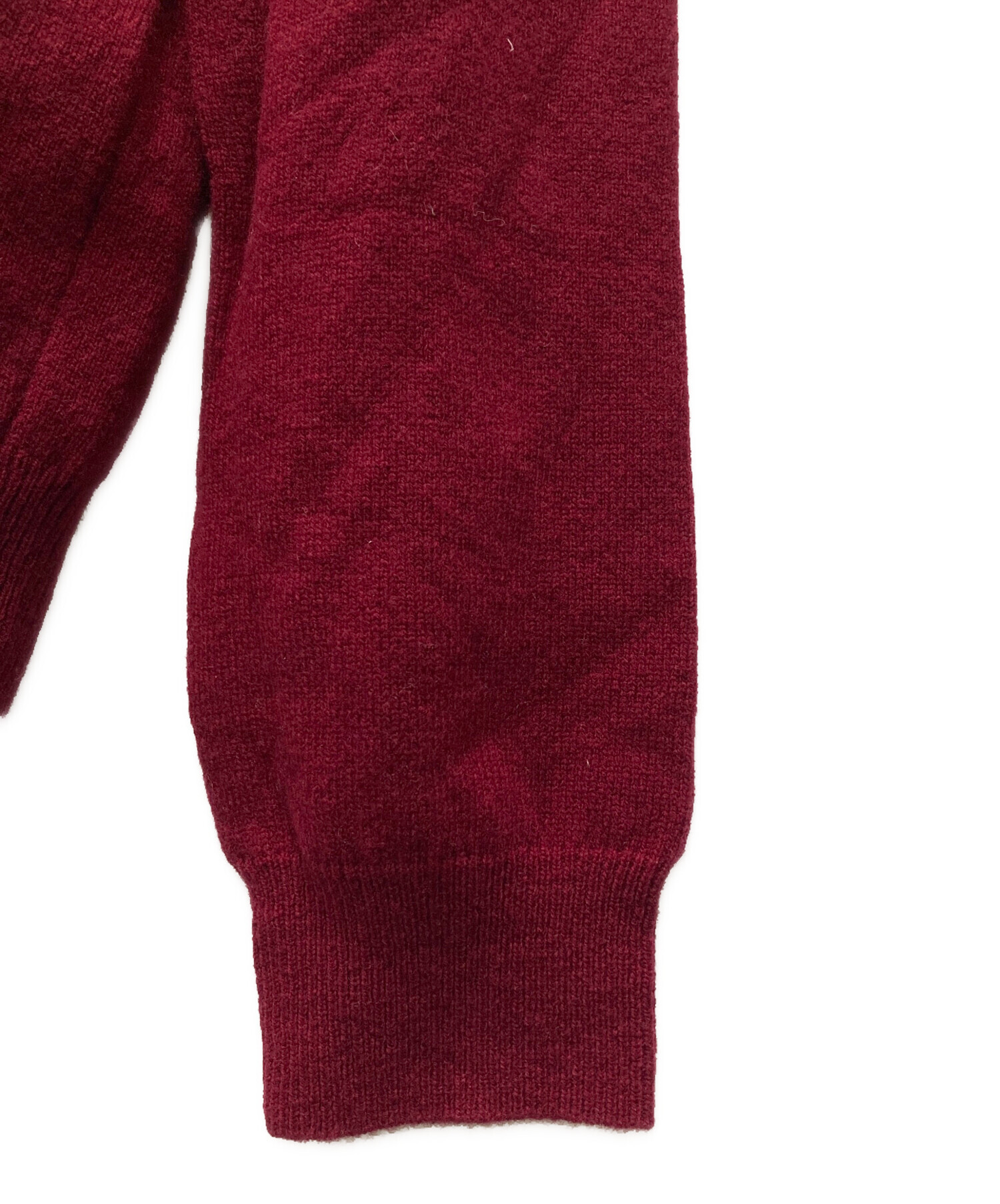 プレイ コムデギャルソン ニットポロ ハートワッペン M ボルドー