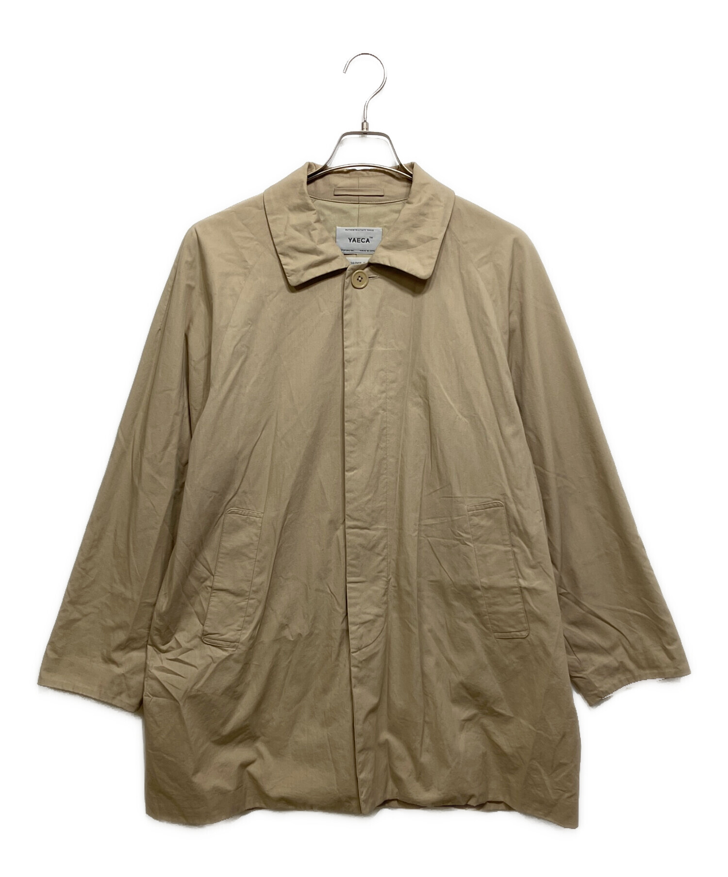 B*♡様 YAECA ベージュ ステンカラーコート 中古・古着通販】YAECA (ヤエカ) ステンカラーコート ベージュ サイズ