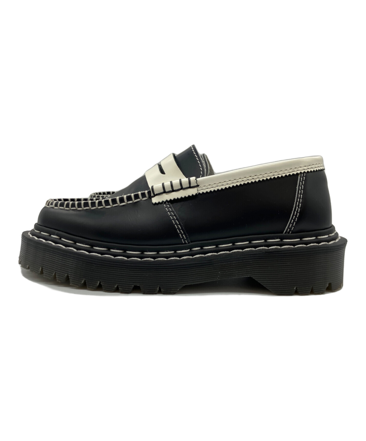 1週間限定価格Dr. Martens PENTON DS ブラック＋ホワイト 中古・古着通販】Dr.Martens (ドクターマーチン) PENTON DS ローファー