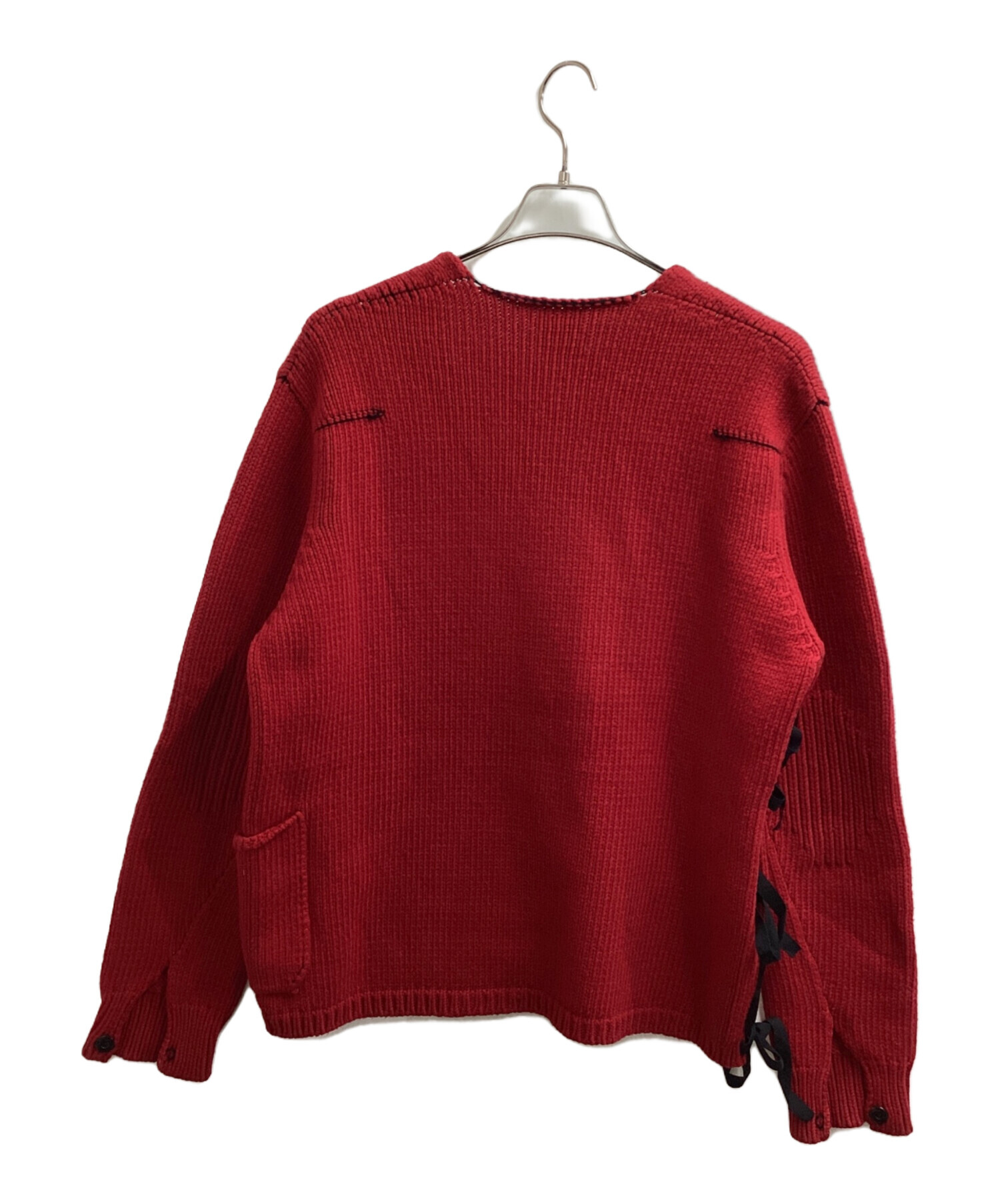 中古・古着通販】SUNSEA (サンシー) V NECK SWEATER / 17A52 レッド