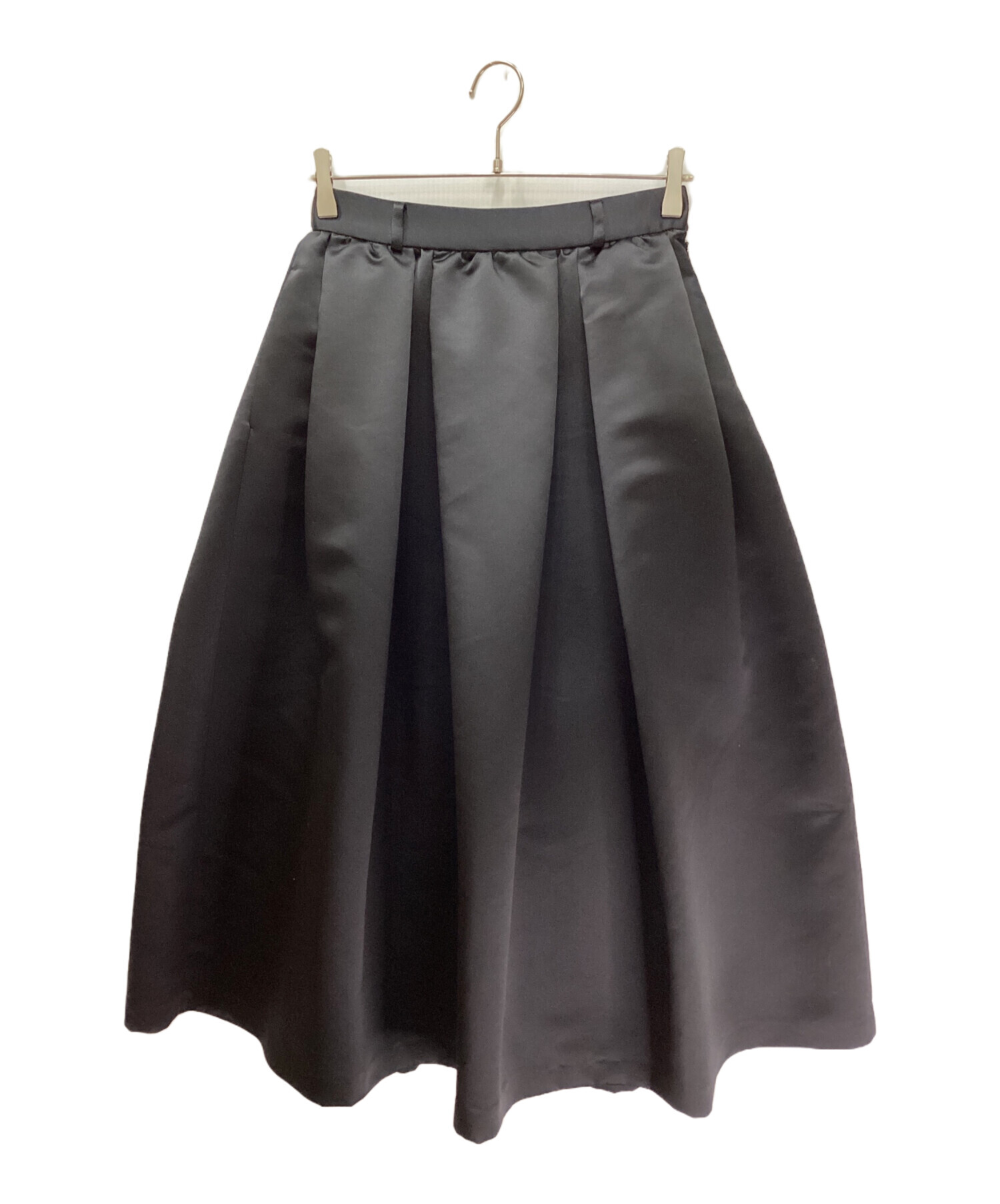 中古・古着通販】Heve (ヘイヴ) サテンドレスタックスカート ブラック