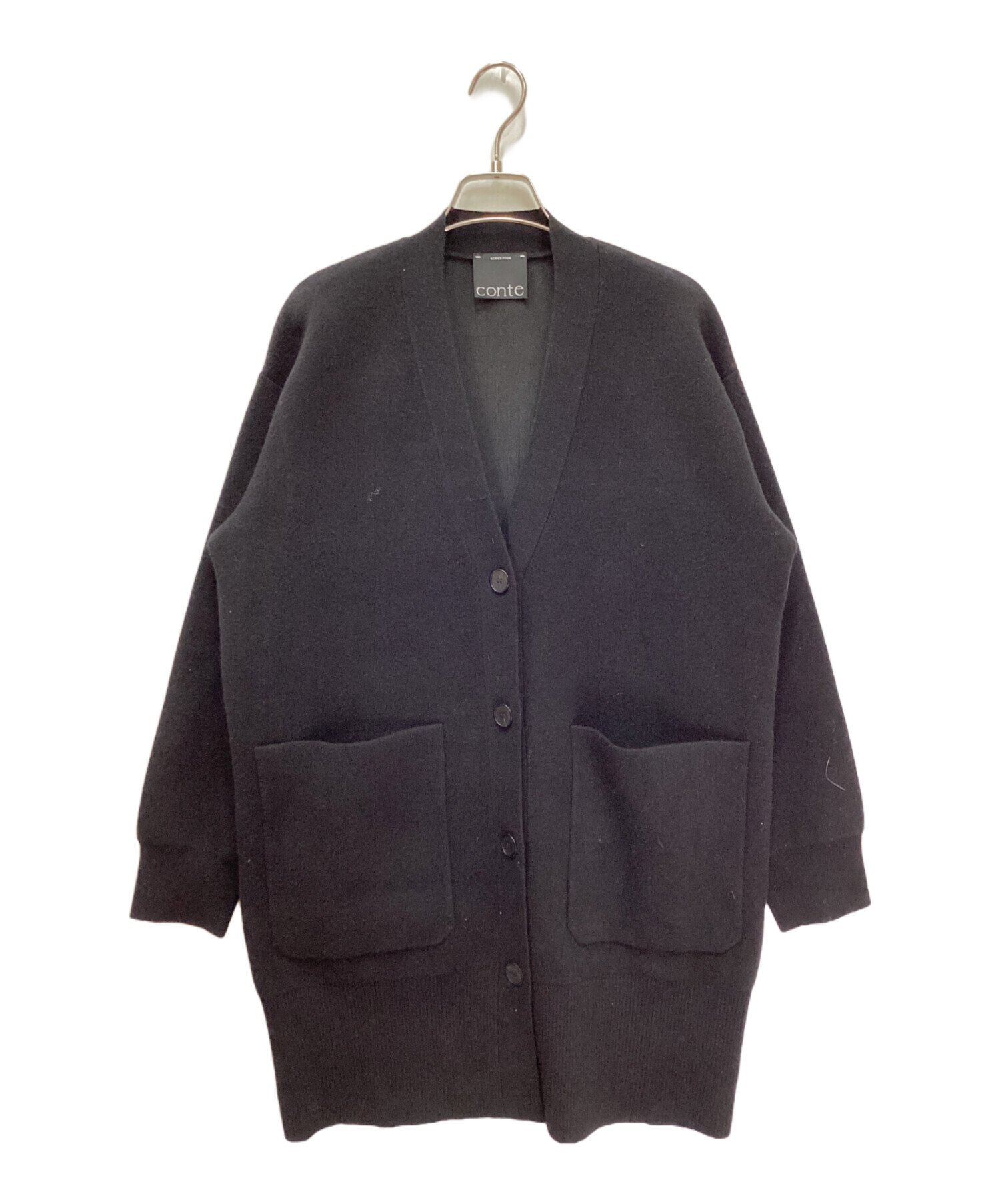 conte コットン シアー Vネックカーディガン ブラック UNITED ARROWS
