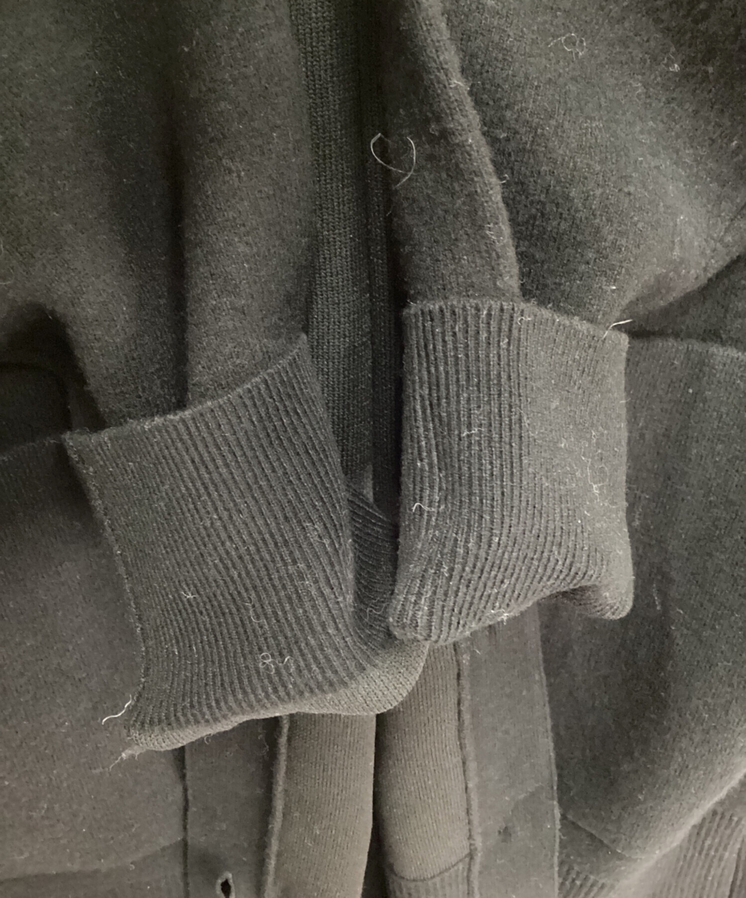 conte コットン シアー Vネックカーディガン ブラック UNITED ARROWS
