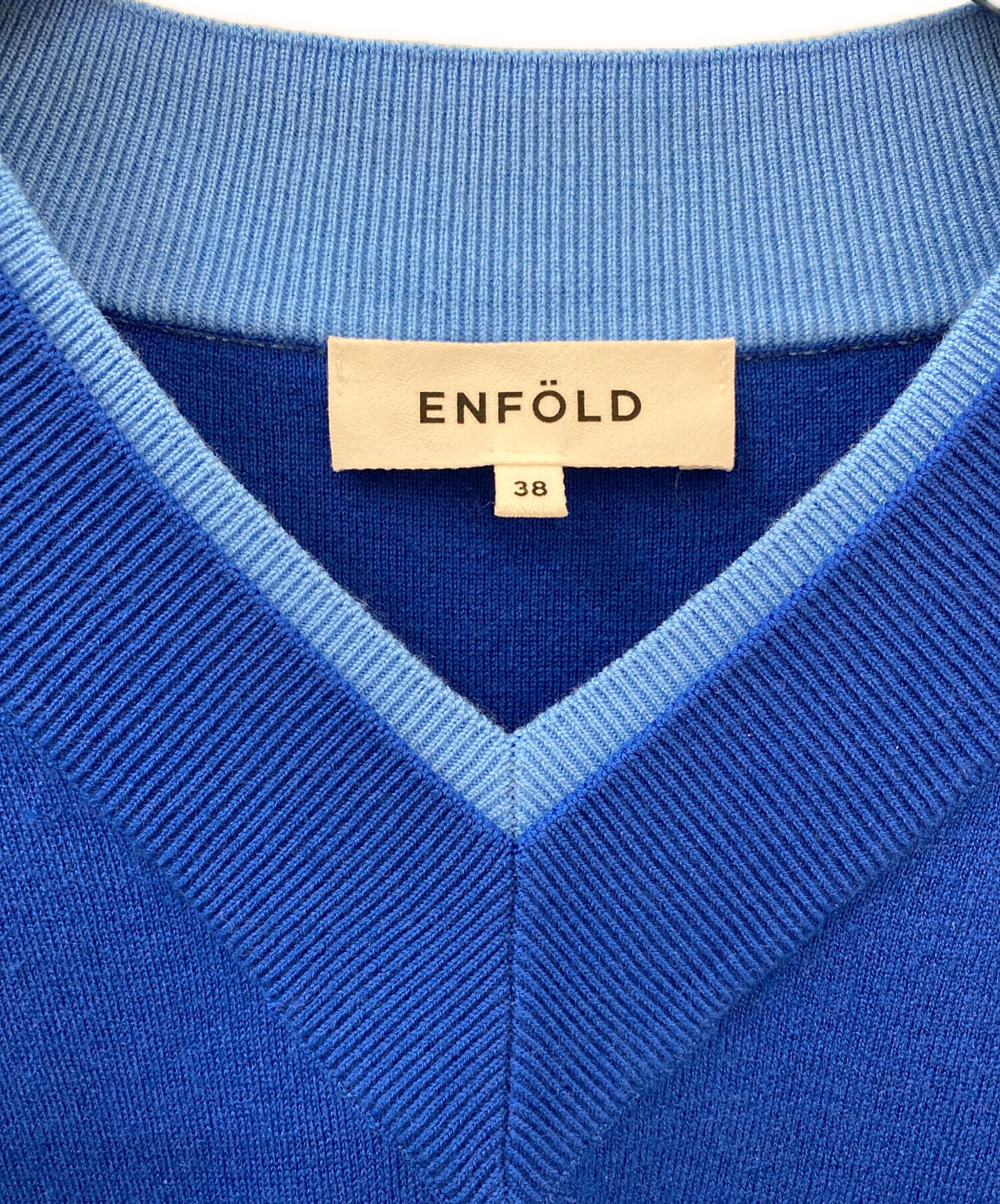 中古・古着通販】ENFOLD (エンフォルド) FAKE-LAYERED PULLOVER ブルー
