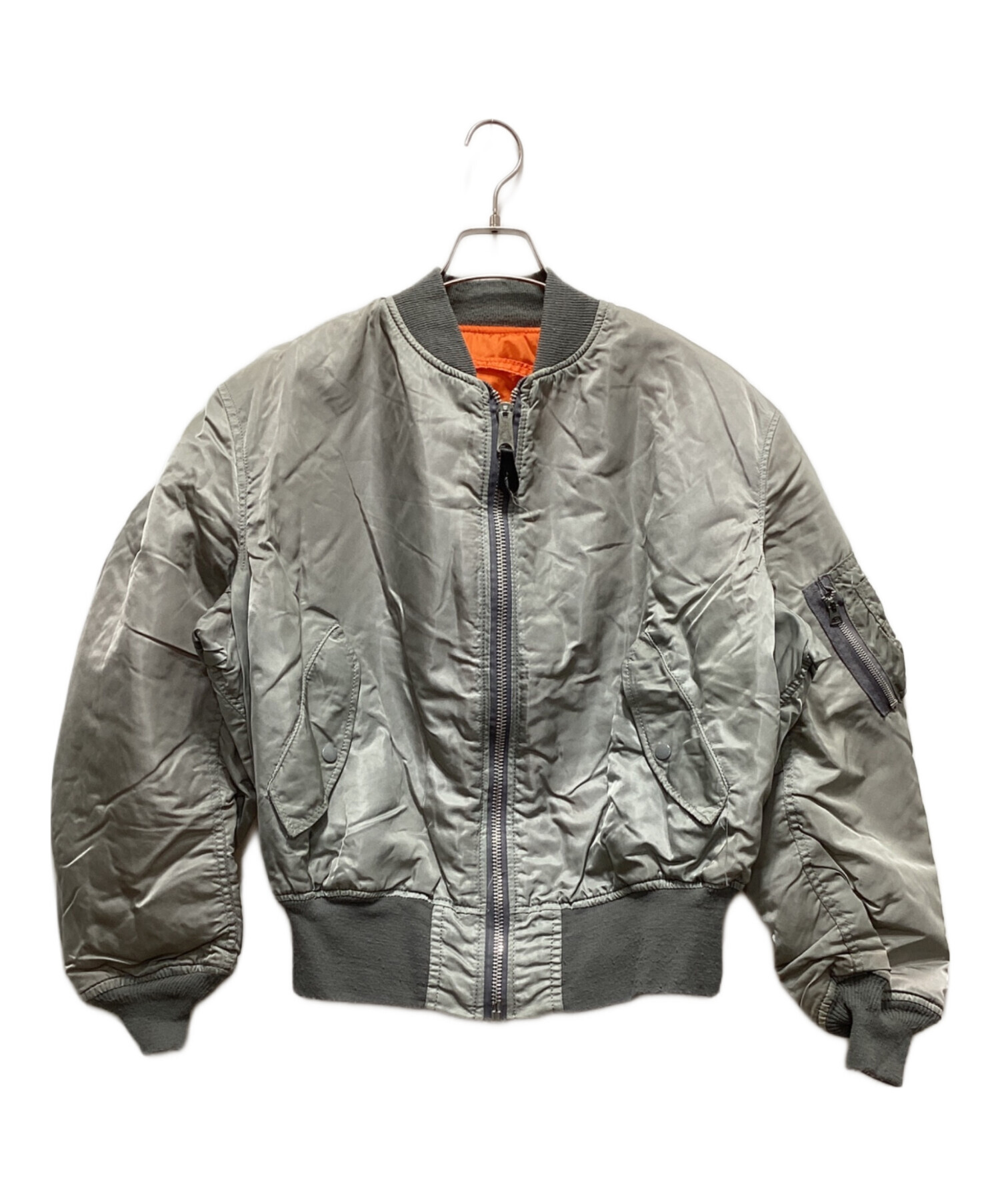 中古・古着通販】ALPHA (アルファ) MA-1ジャケット グレー サイズ:XL