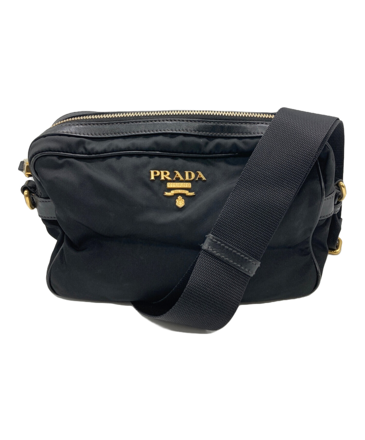 中古・古着通販】PRADA (プラダ) ナイロンショルダーバッグ ブラック 