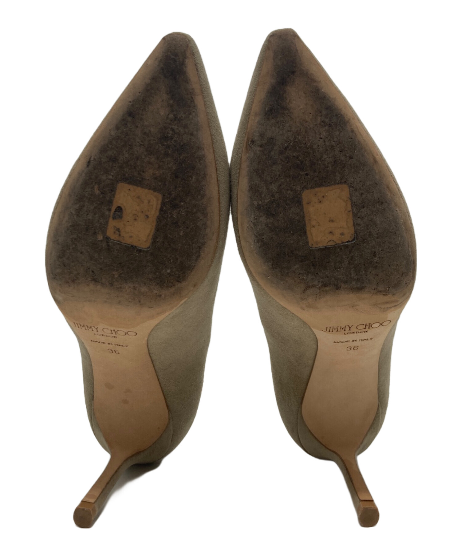 中古・古着通販】JIMMY CHOO (ジミーチュウ) スウェードヒールパンプス