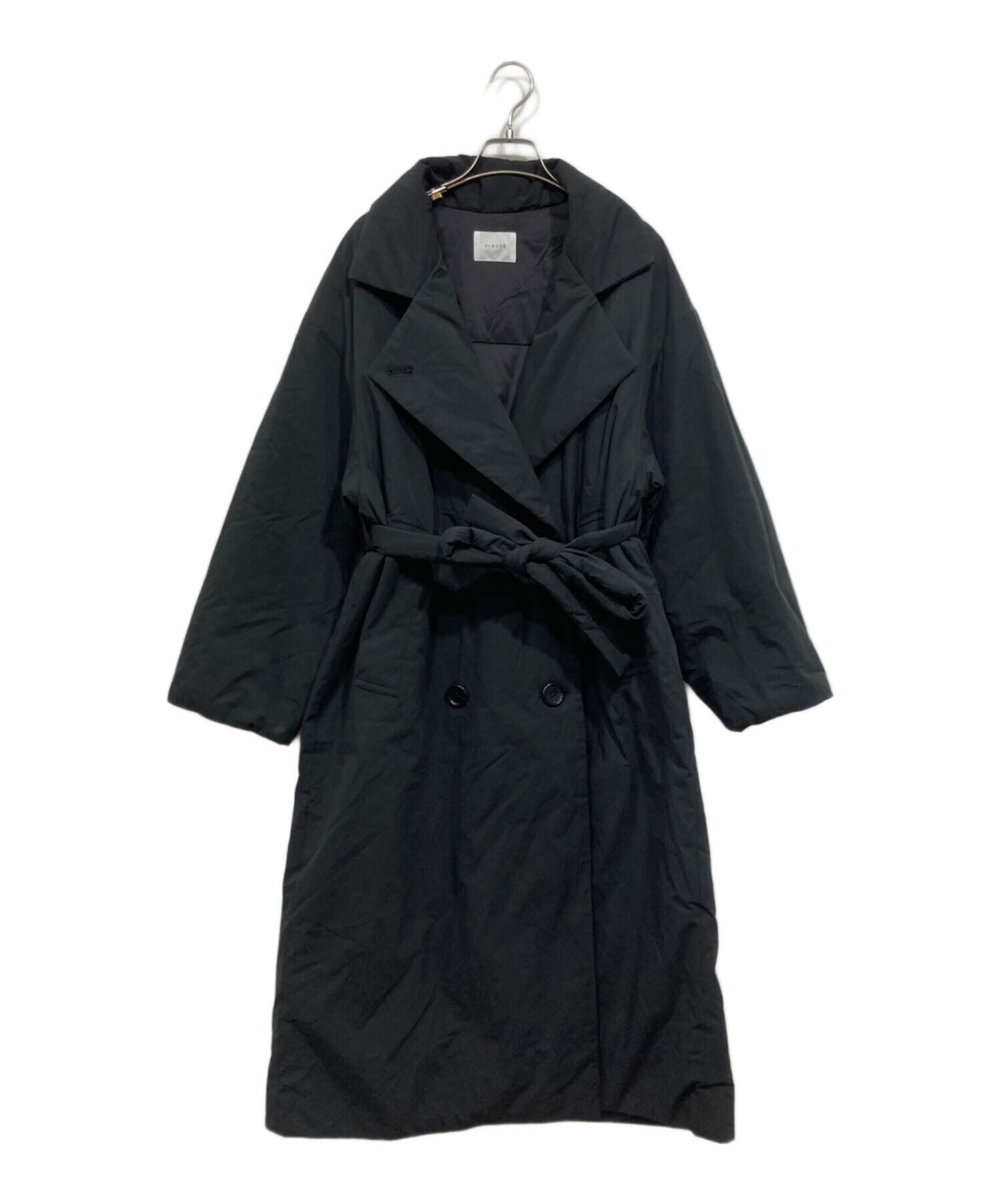 中古・古着通販】CLOCHE (クロシェ) 中綿ロングコート ブラック サイズ