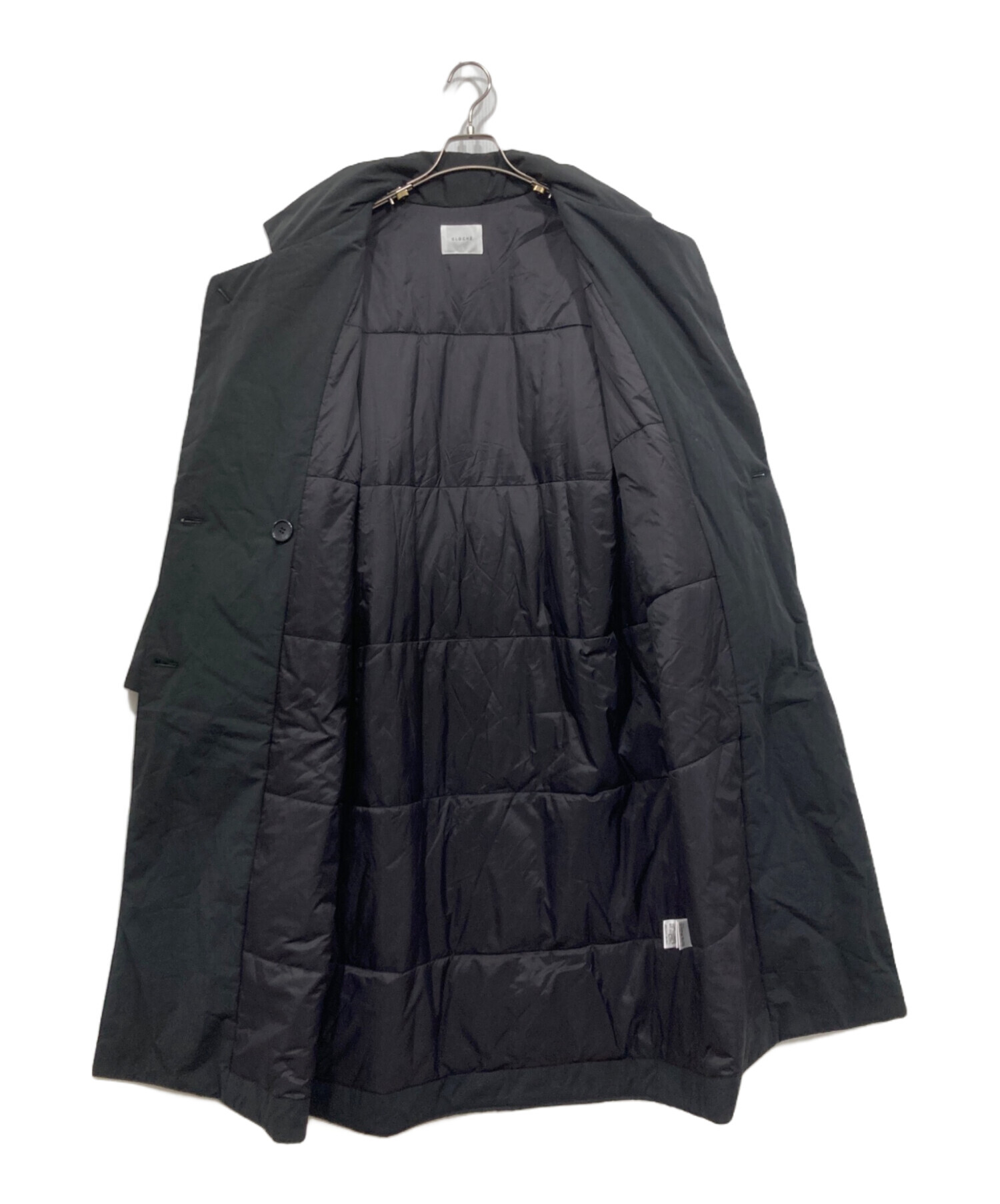 中古・古着通販】CLOCHE (クロシェ) 中綿ロングコート ブラック サイズ 
