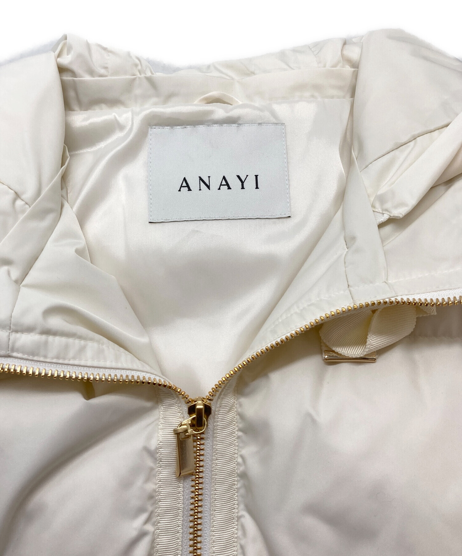 中古・古着通販】ANAYI (アナイ) マットタフタダウンコート ホワイト