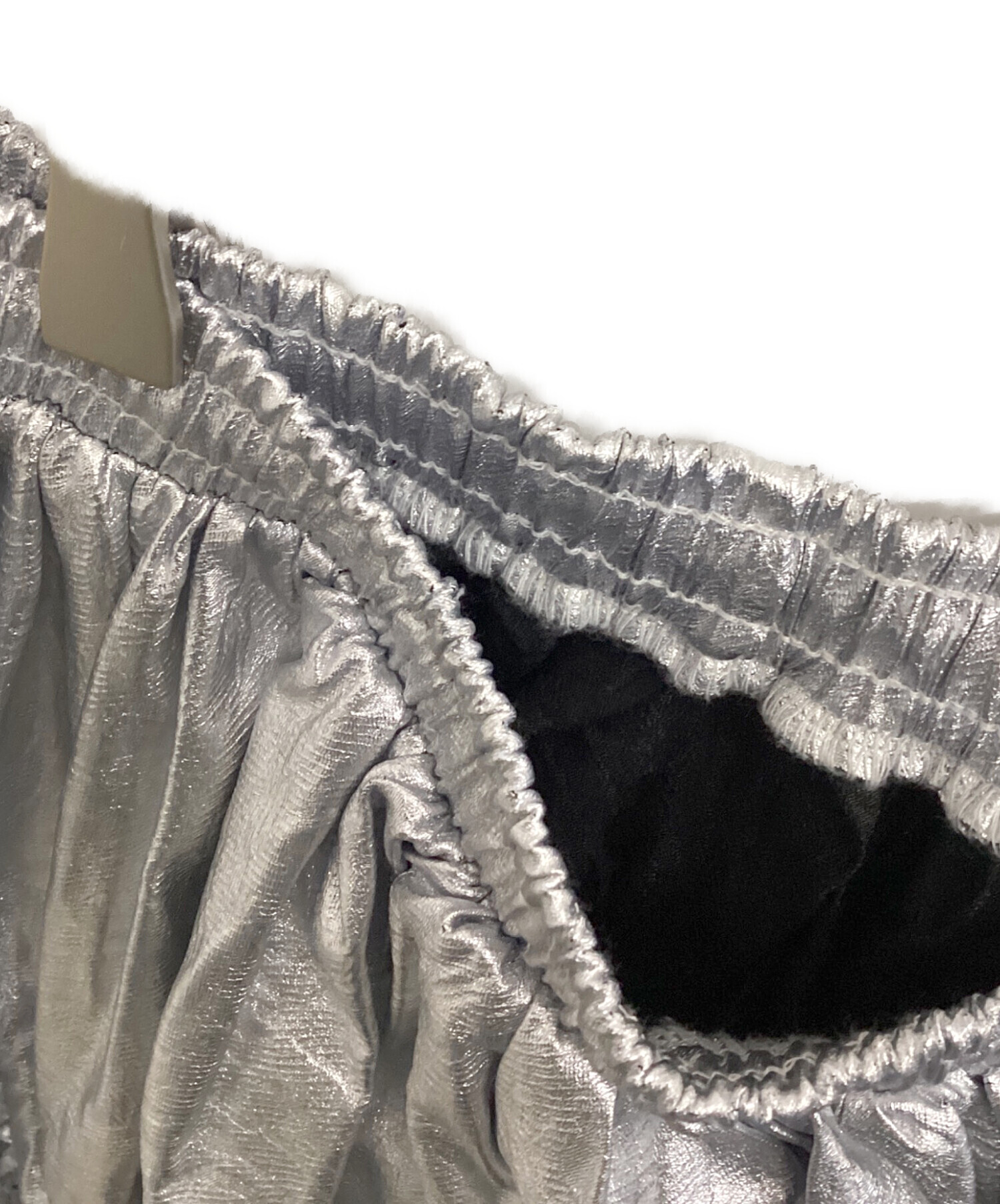 中古・古着通販】POPPY (ポピー) ギャザーリボンスカート シルバー