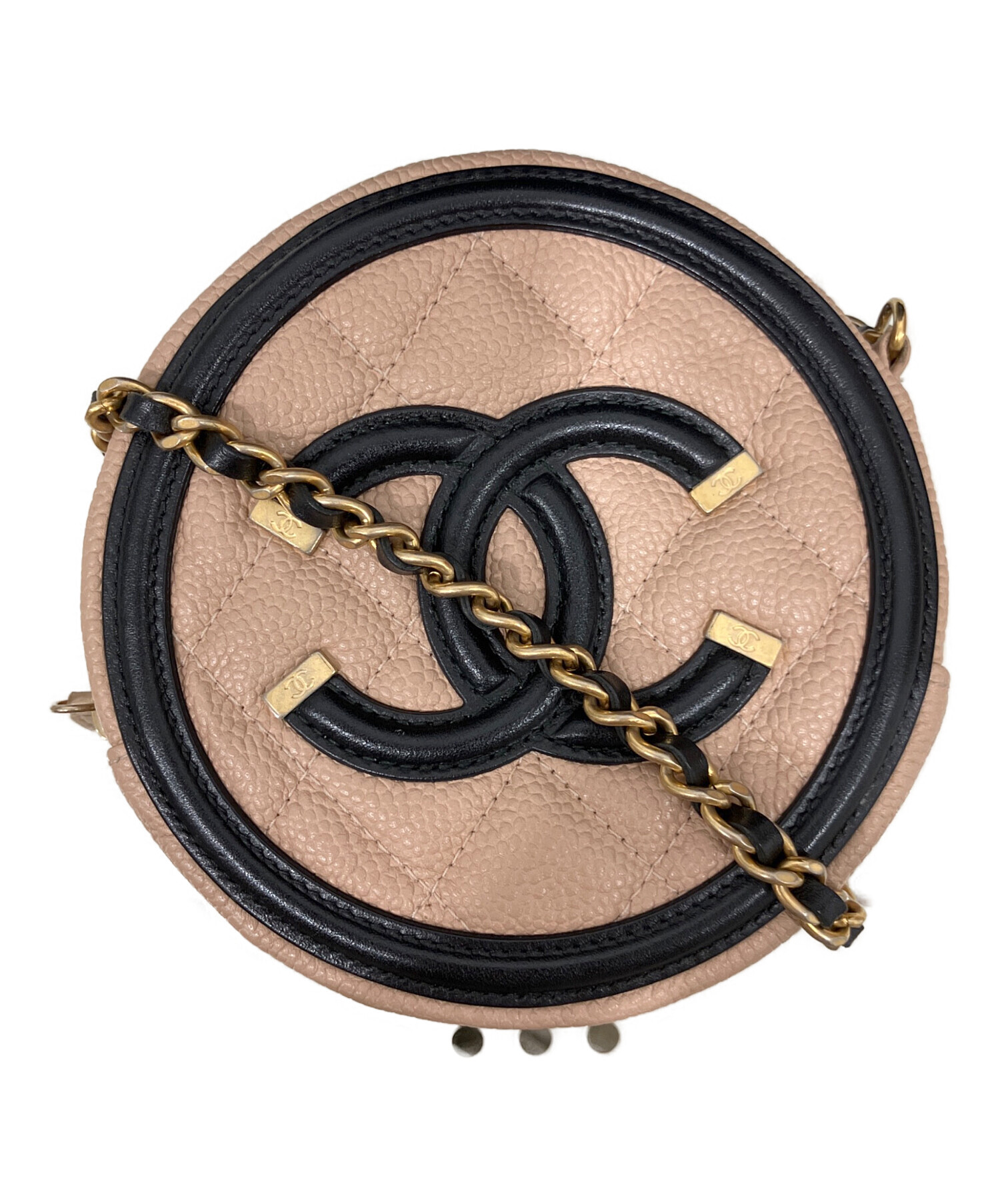 中古・古着通販】CHANEL (シャネル) ショルダーポーチ ベージュ 