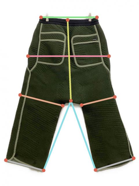 byborre バイボレ　パンツ　緑 中古・古着通販】BYBORRE (バイボレ) 3Dニットクロップドパンツ