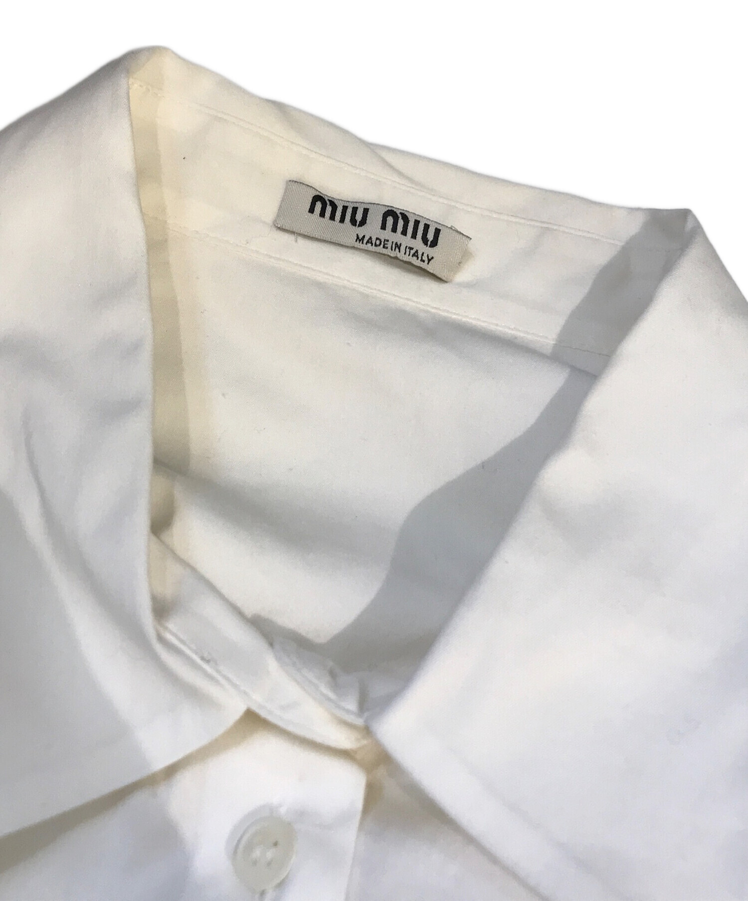 中古・古着通販】MIU MIU (ミュウミュウ) フリルブラウス ホワイト 