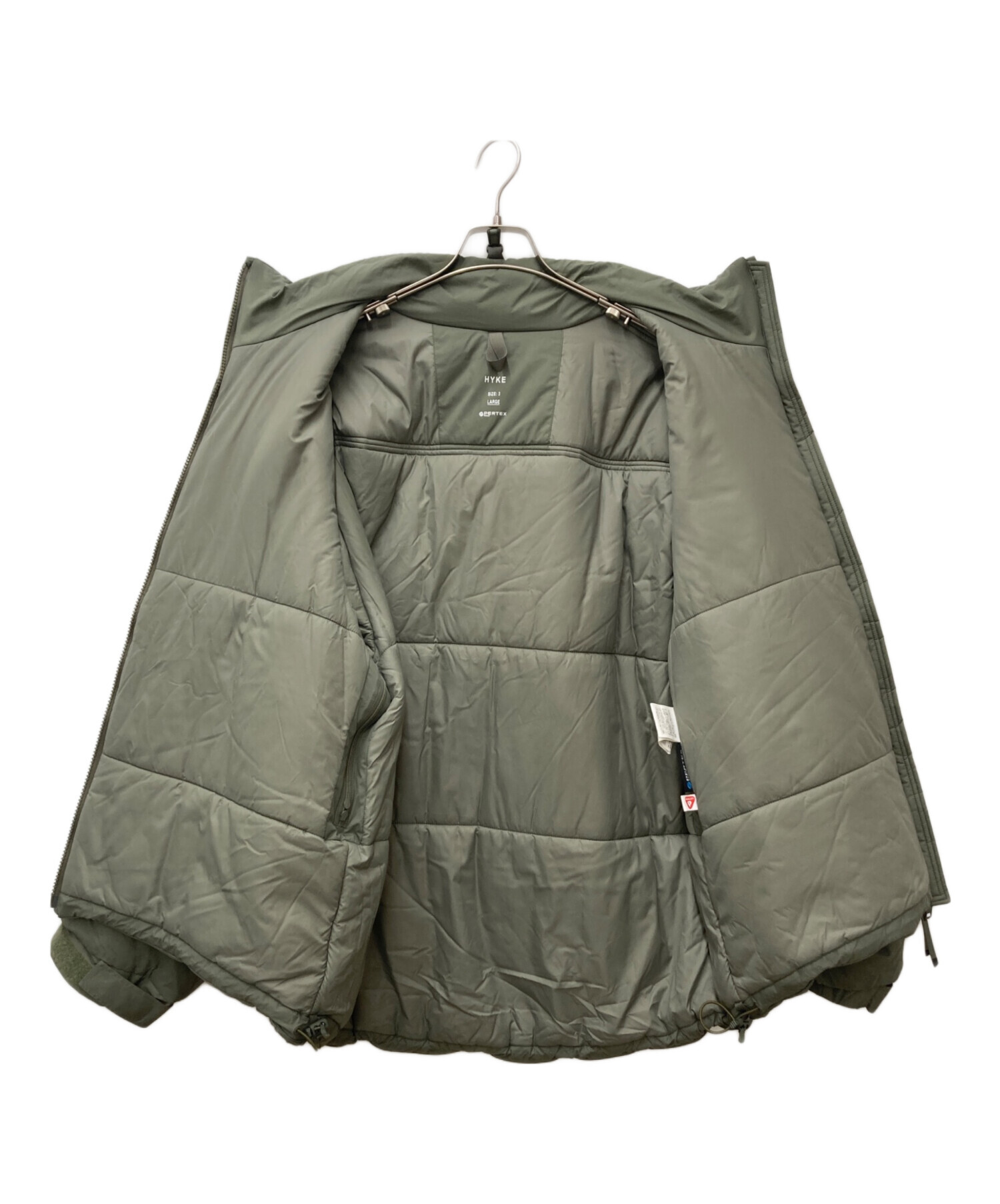 中古・古着通販】HYKE (ハイク) PERTEX PUFF JACKET オリーブ サイズ:3